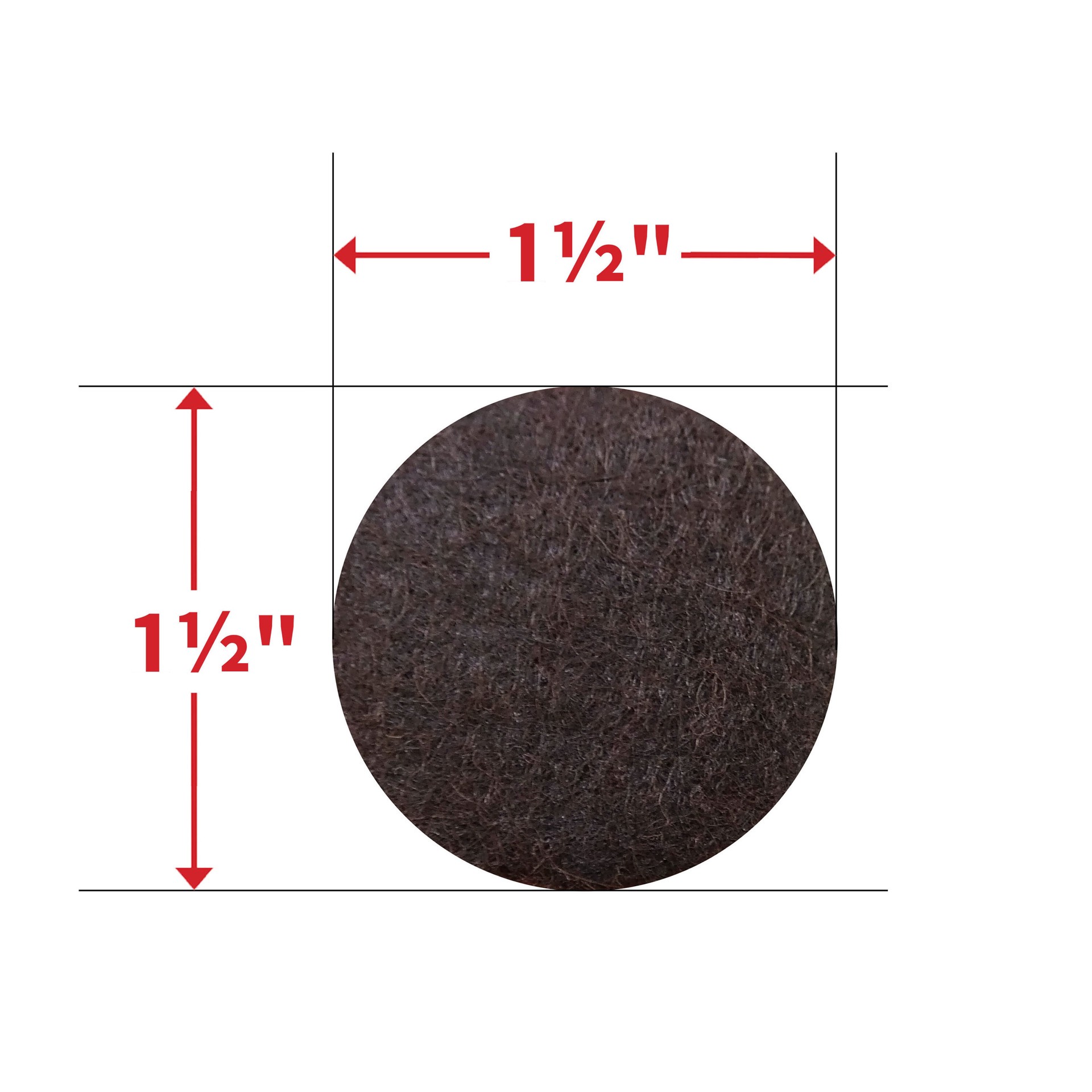 slide 3 of 6, RELIABILT 16 -Pack 1-1/2-in Brown Round Felt furniture pads, 1 ct