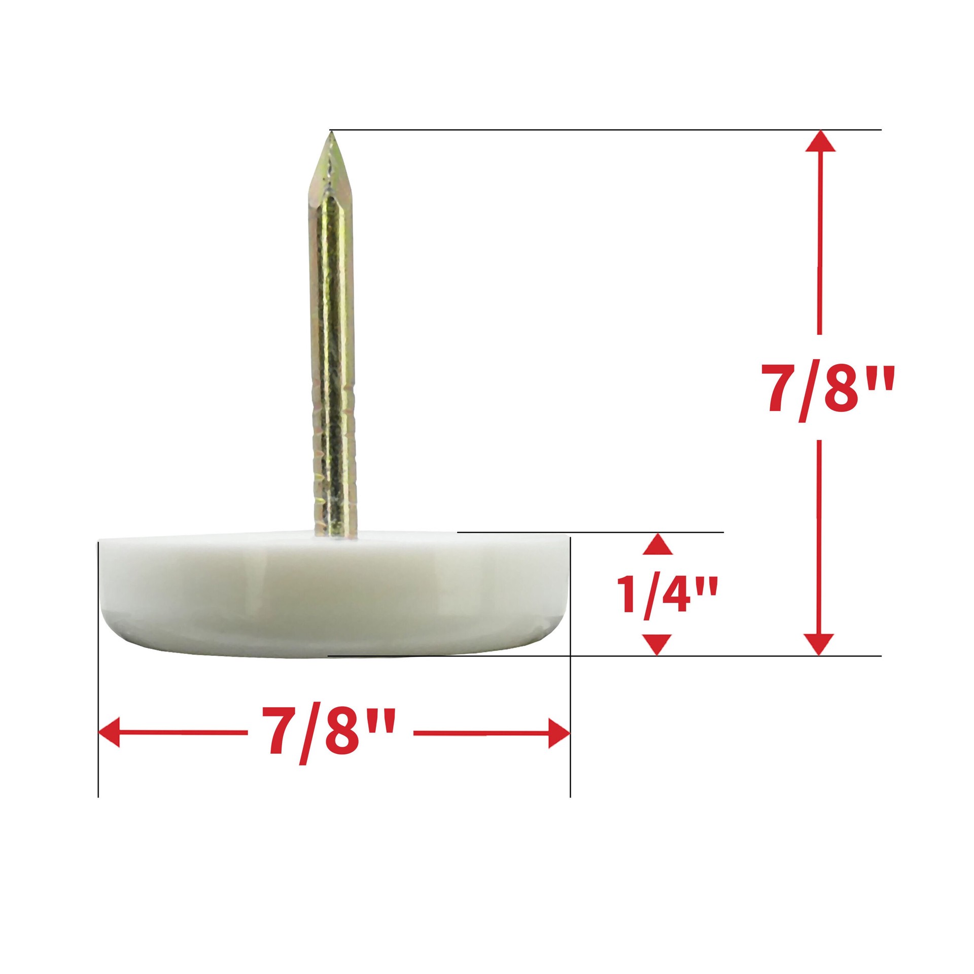 slide 3 of 6, RELIABILT 16 -Pack 7/8 in. White Hard Plastic Chair leg glides, 1 ct