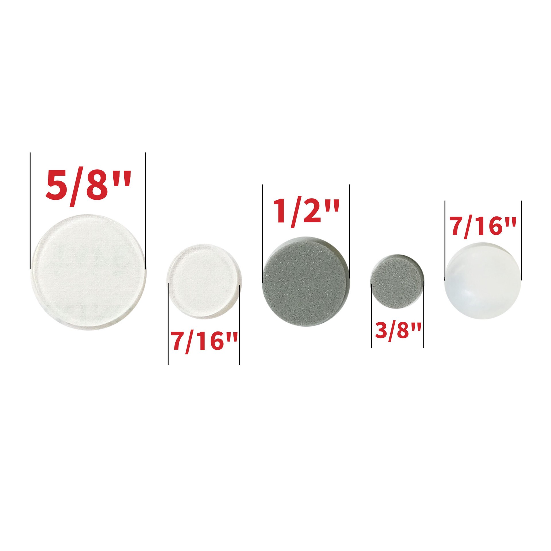 slide 3 of 6, RELIABILT 80 -Pack Round Assorted Cabinet Bumpers, 1 ct