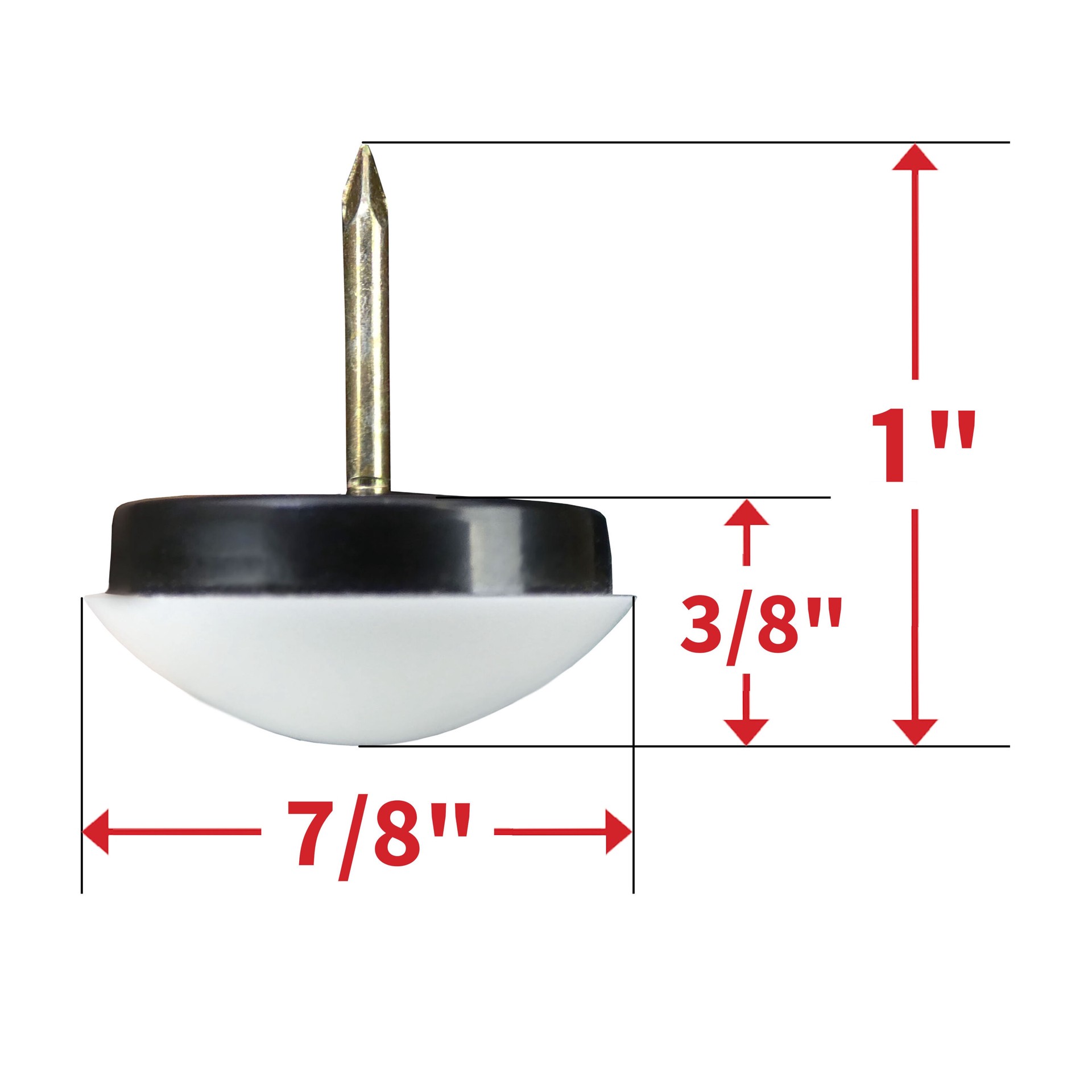 slide 3 of 6, RELIABILT 4 -Pack 7/8 in. White Hard Plastic Chair leg glides, 1 ct