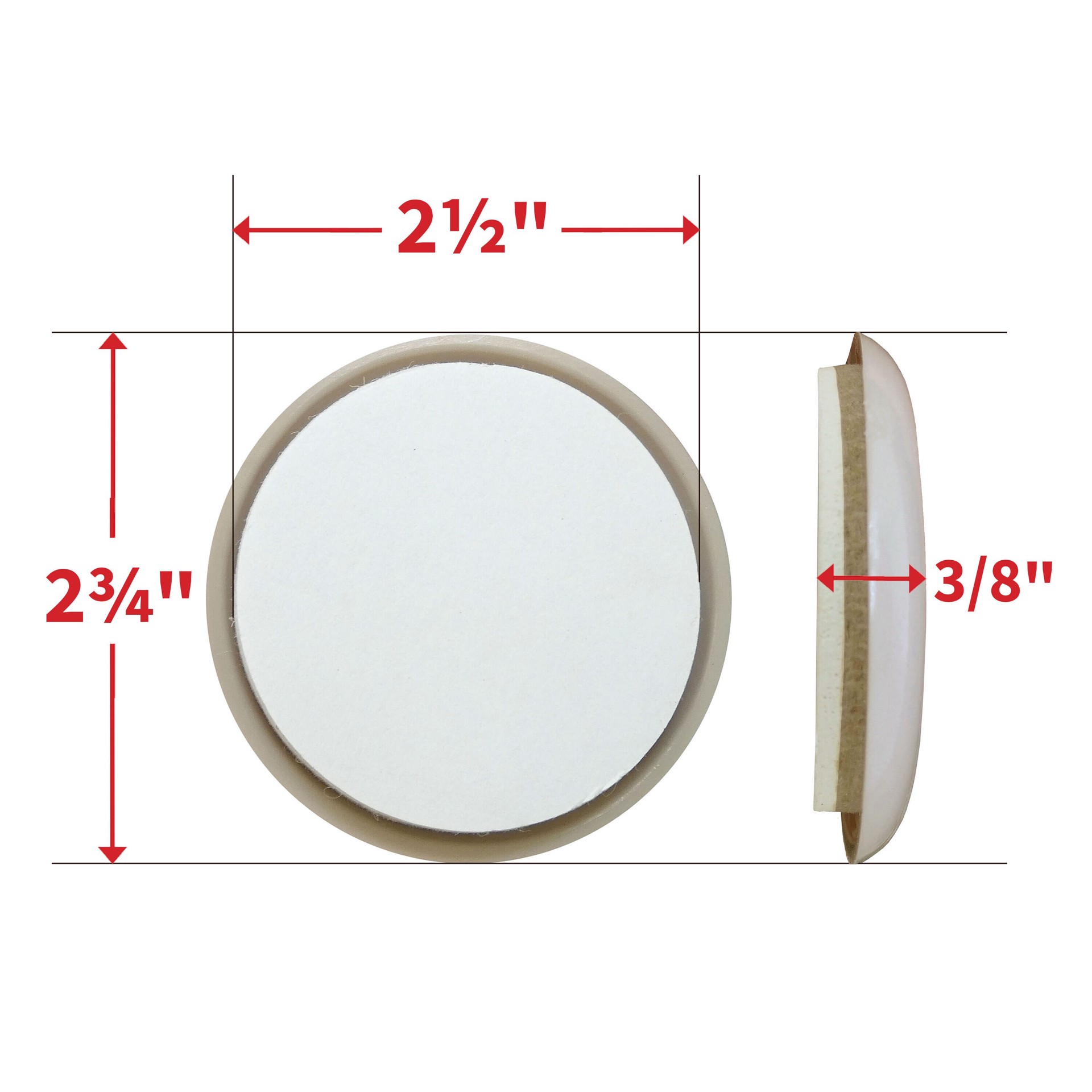 slide 3 of 6, RELIABILT 4 -Pack 2-3/4-in Round Plastic Carpet Furniture Slider, 1 ct