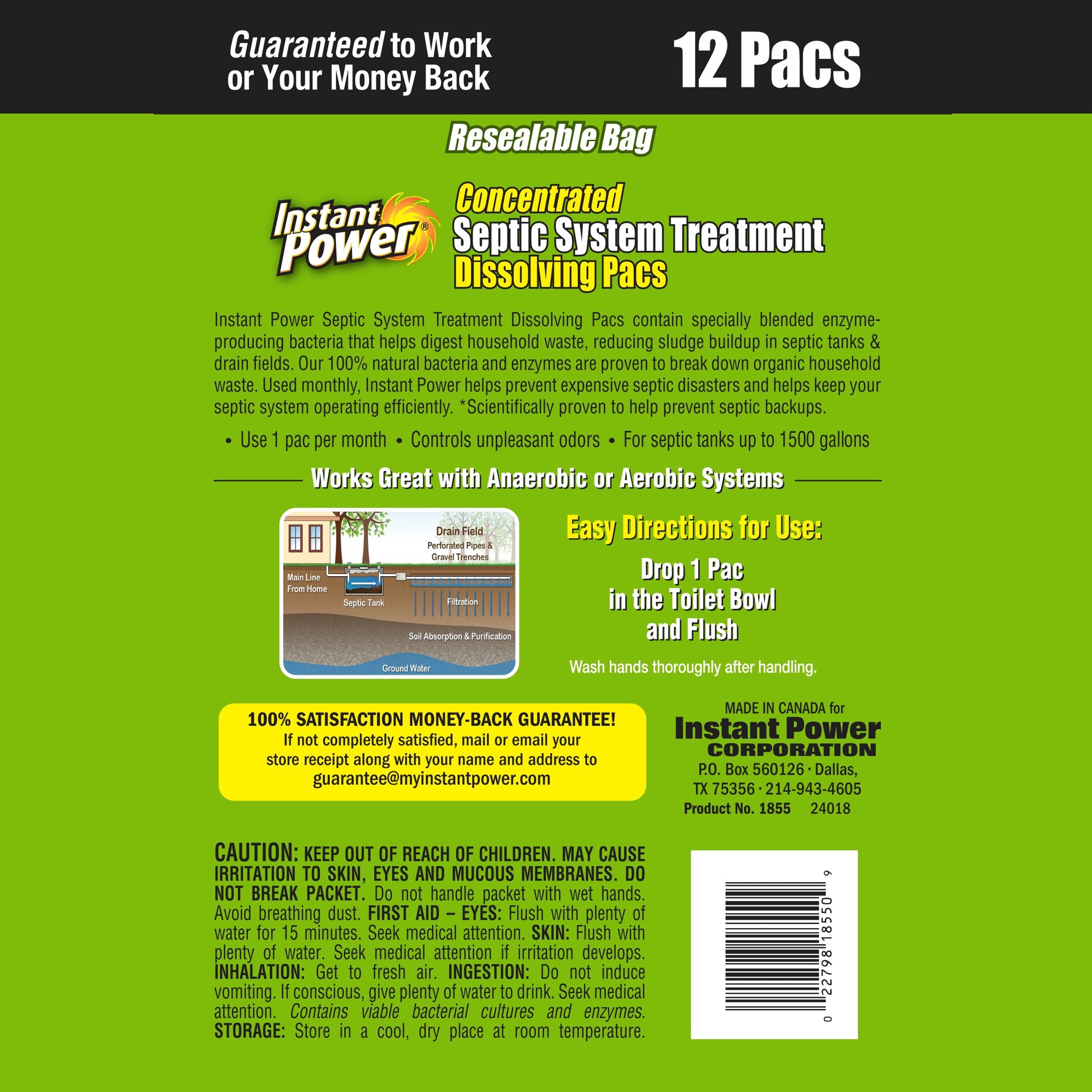 slide 2 of 5, Instant Power Septic System Treatment 12 -Pack 12 -Count Septic Cleaner, 1 ct