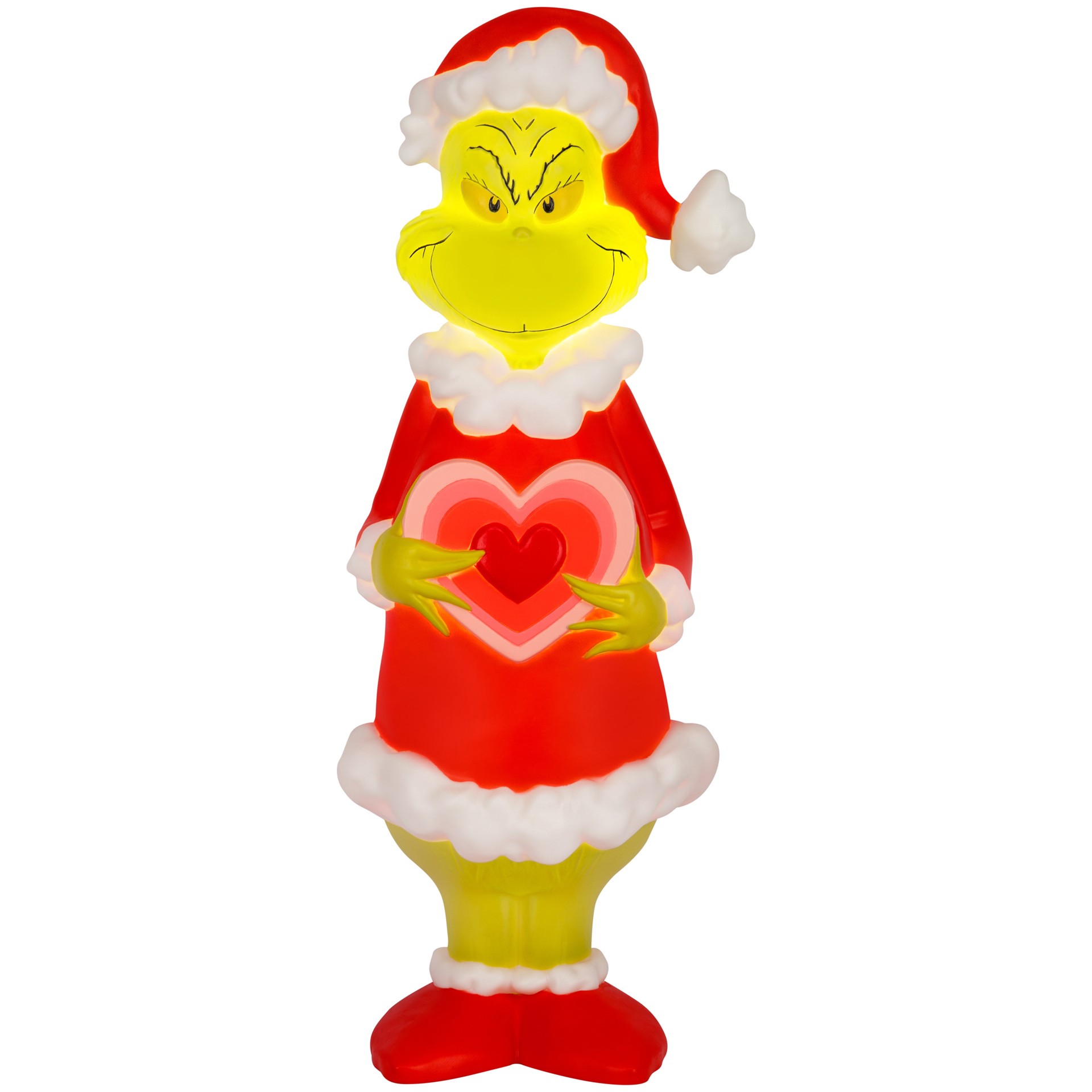 slide 1 of 6, Grinch 24.02-in Freestanding Licensed Free standing decoration with White LED Lights, 
