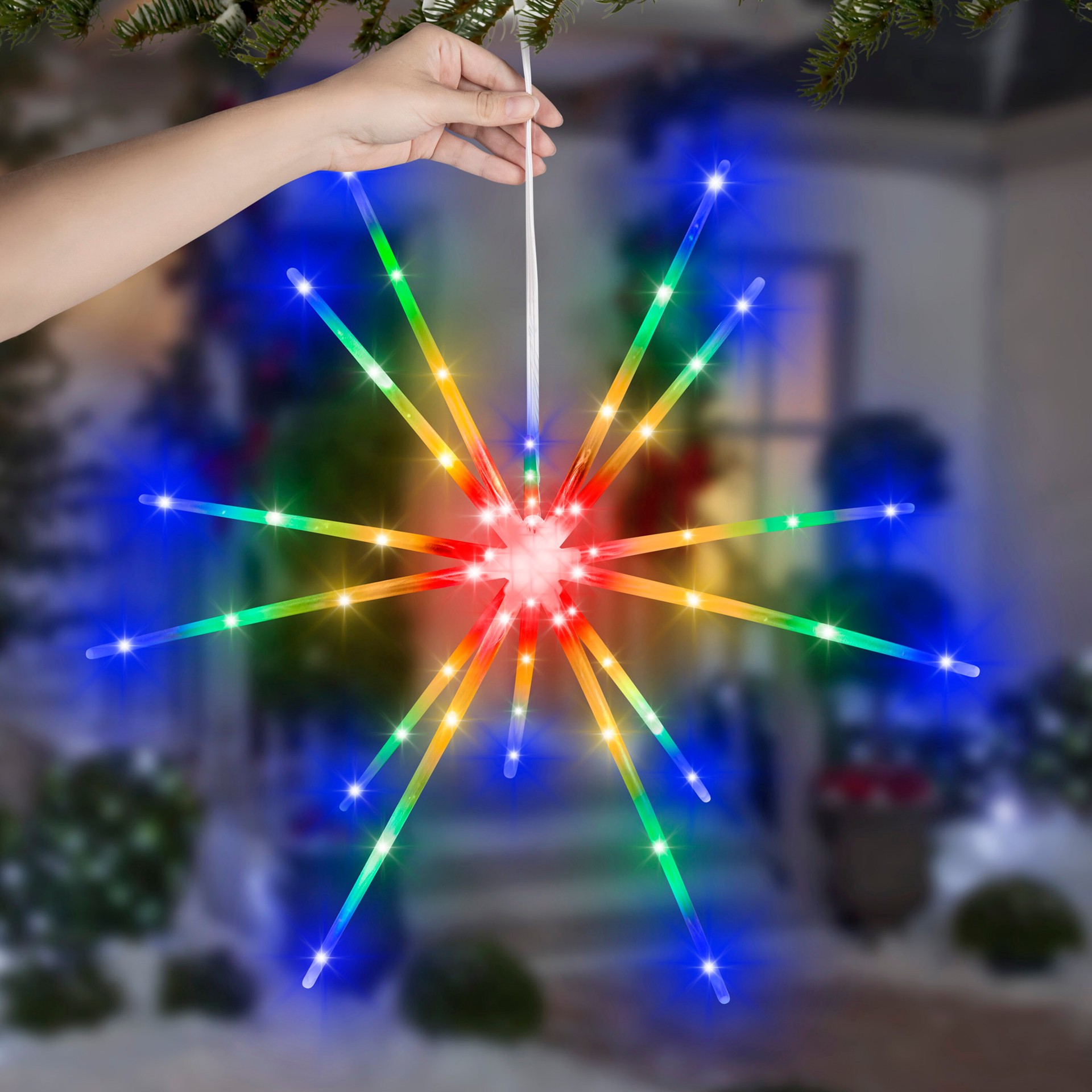 slide 4 of 5, Gemmy Lightshow Multi-function White, Green, Orange, Red Electrical outlet Christmas Outdoor Light Show Projector, 