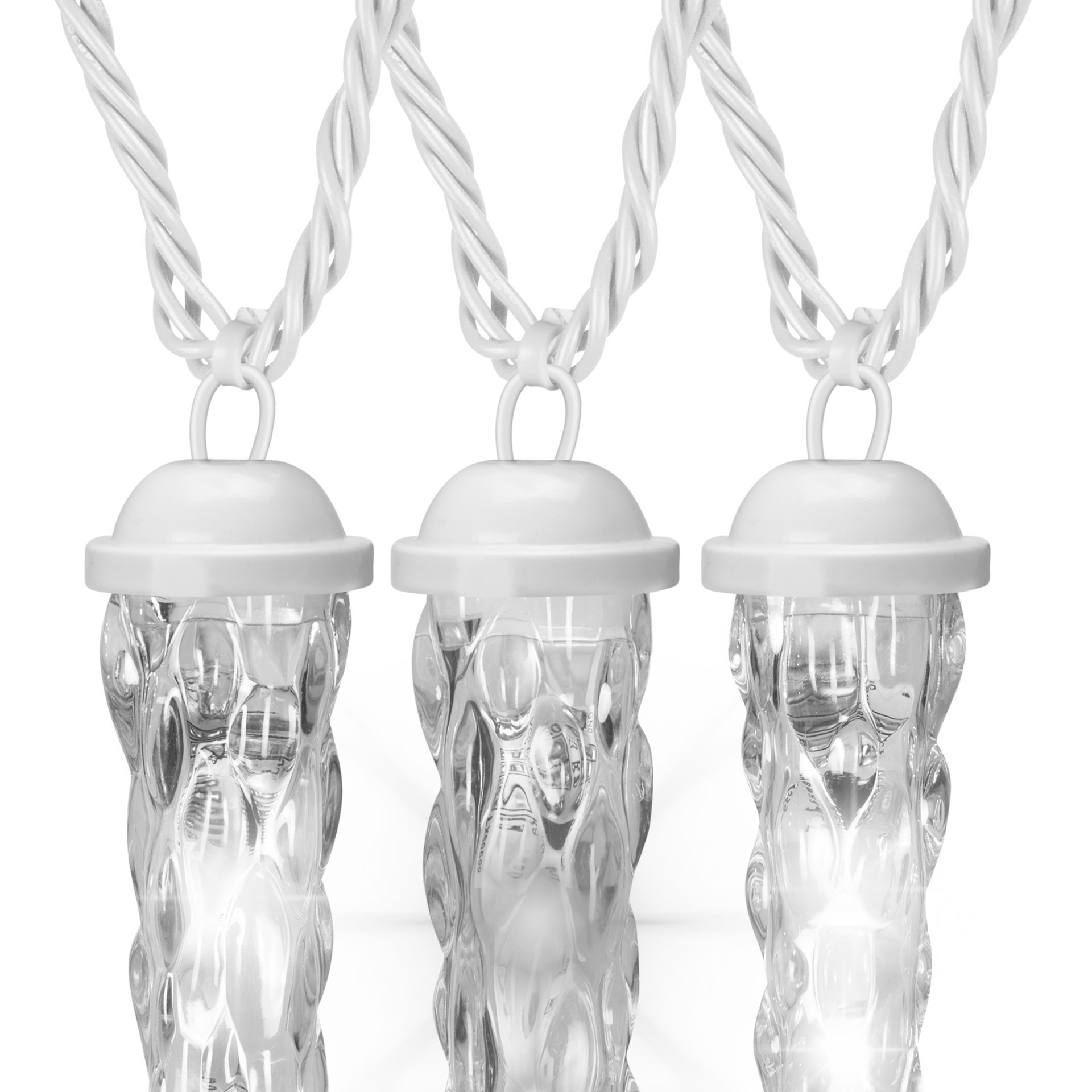 slide 4 of 5, Gemmy LightShow 61 -Count Shooting star Blue/White Icicle LED Plug-In Christmas Icicle Lights, 
