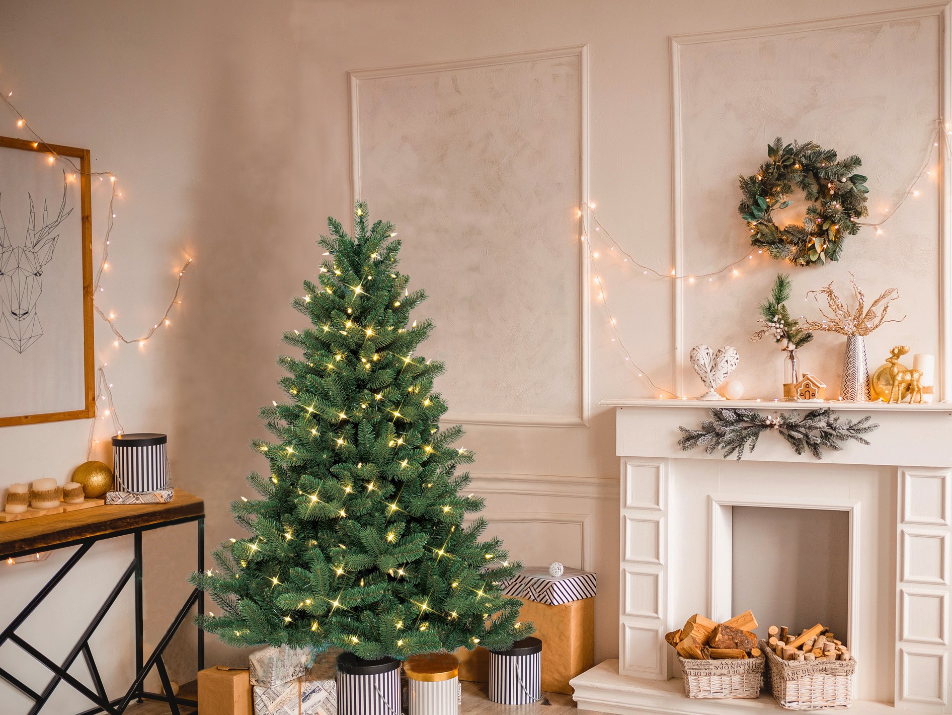 slide 5 of 6, GE 5-ft Colorado Spruce Pre-lit Artificial Christmas Tree with Color Changing LED Lights, 1 ct