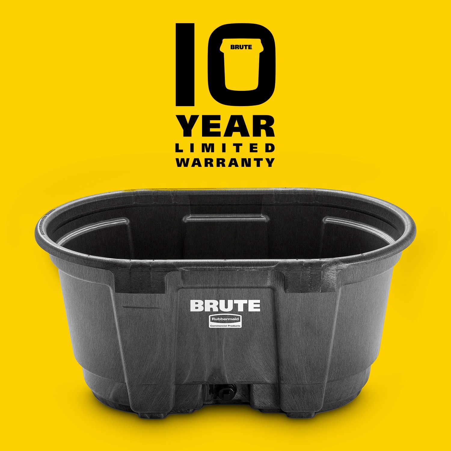 slide 3 of 6, Rubbermaid Commercial Products 100-Gallon Black Polyresin Stock Tank, 1 ct