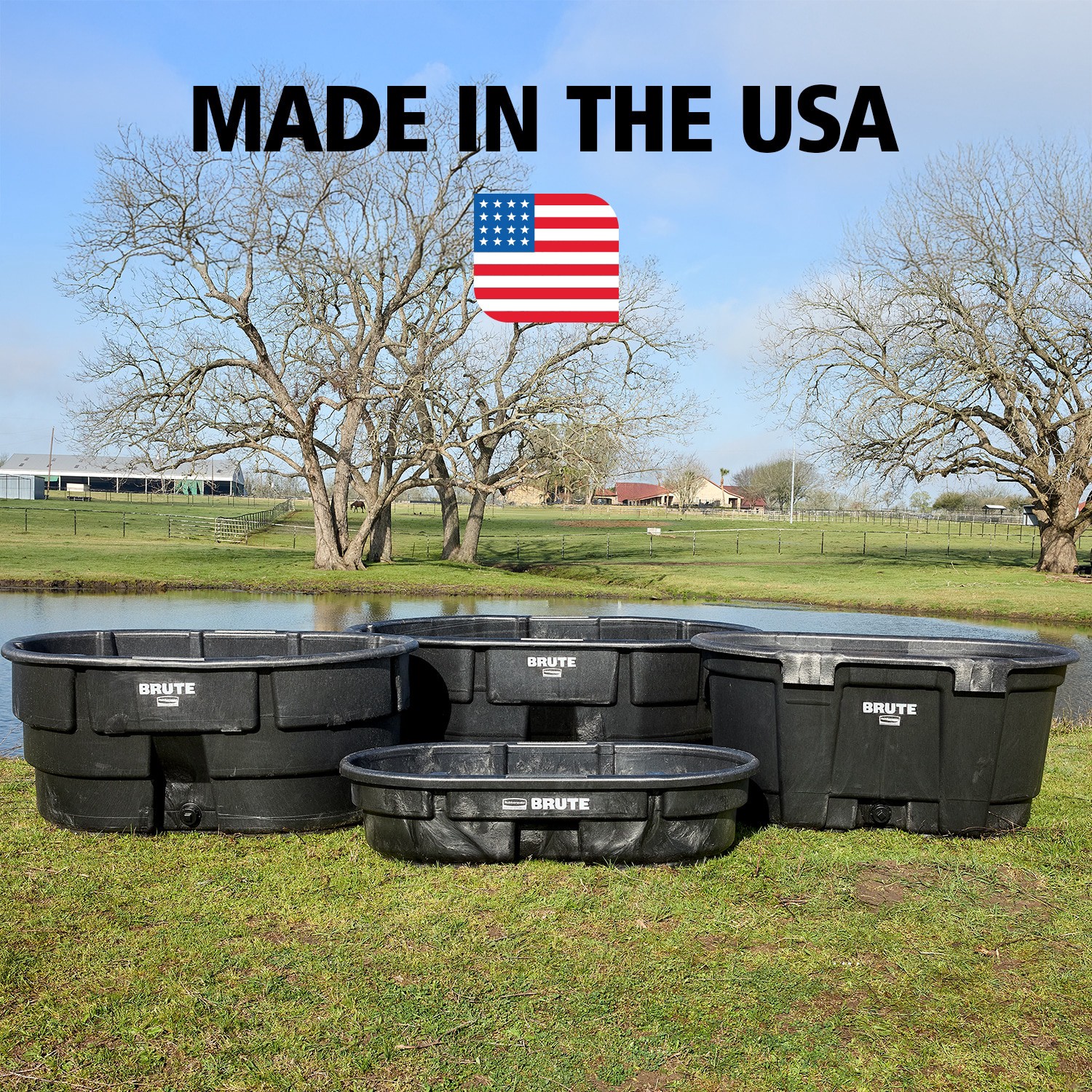 slide 5 of 6, Rubbermaid Commercial Products 100-Gallon Black Polyresin Stock Tank, 1 ct