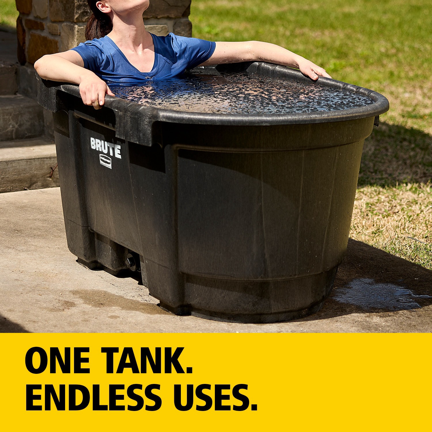 slide 6 of 6, Rubbermaid Commercial Products 100-Gallon Black Polyresin Stock Tank, 1 ct