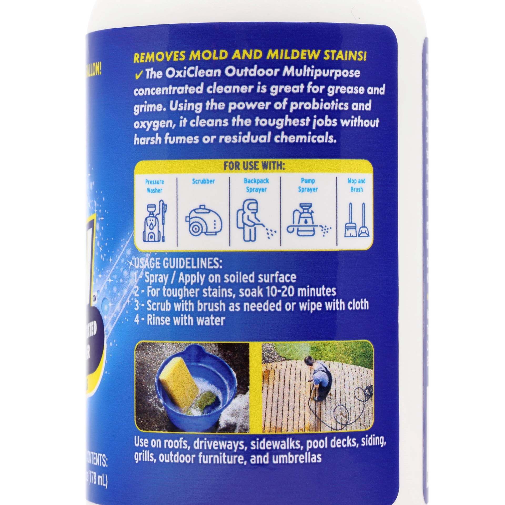 slide 3 of 4, OxiClean 1-gallon Multi-surface Concentrated Outdoor Cleaner, 1 ct