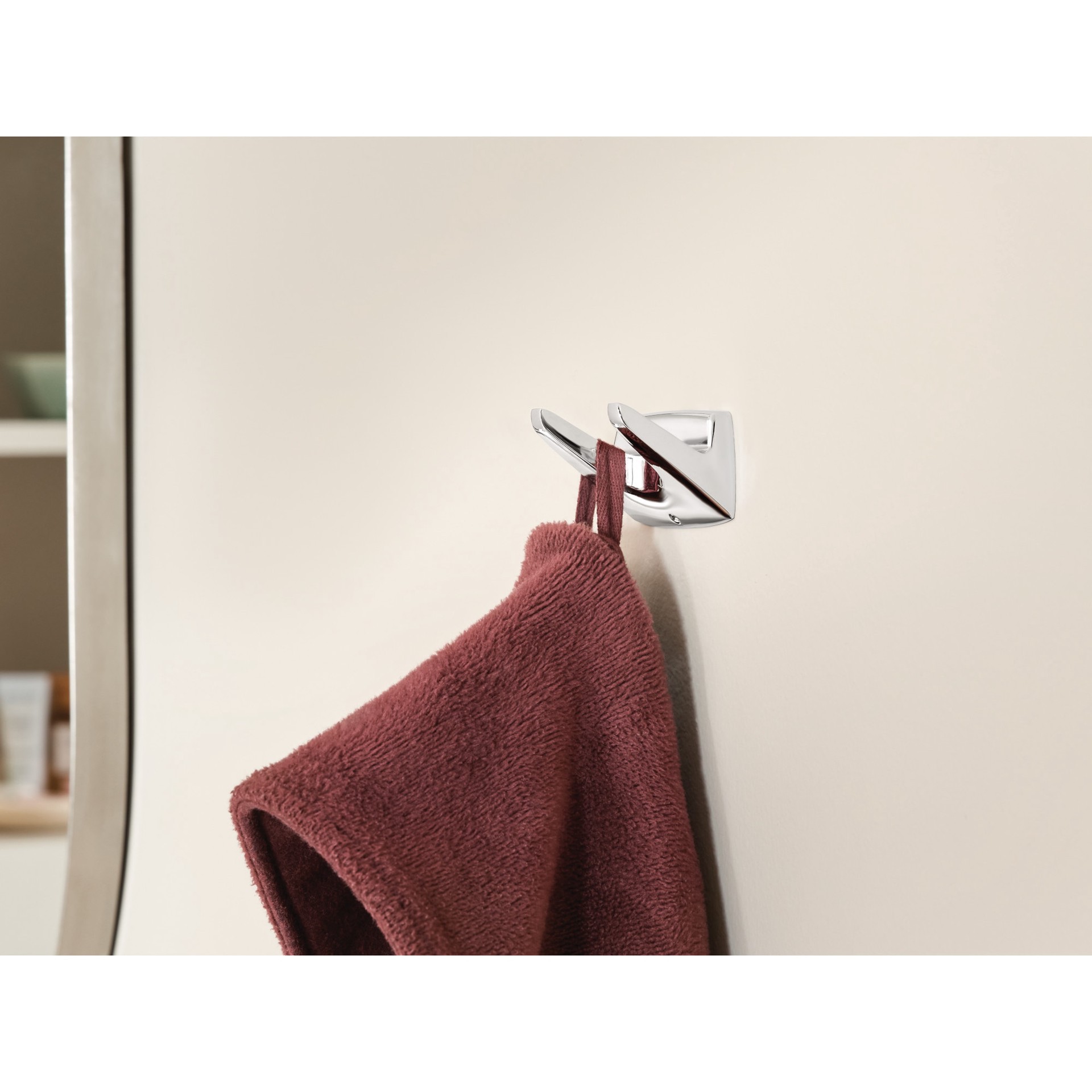 slide 4 of 6, Moen Adler Chrome Double -Hook Wall mount Towel Hook, 1 ct