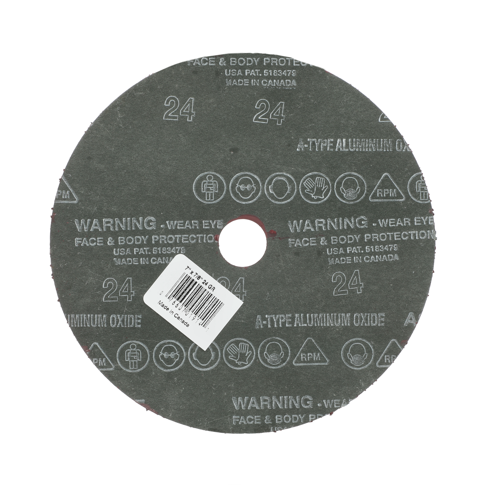 slide 2 of 5, Norton Abrasives Norton Extra coarse 24 -Grit Disc Sandpaper 7-in W x 7-in L, 1 ct