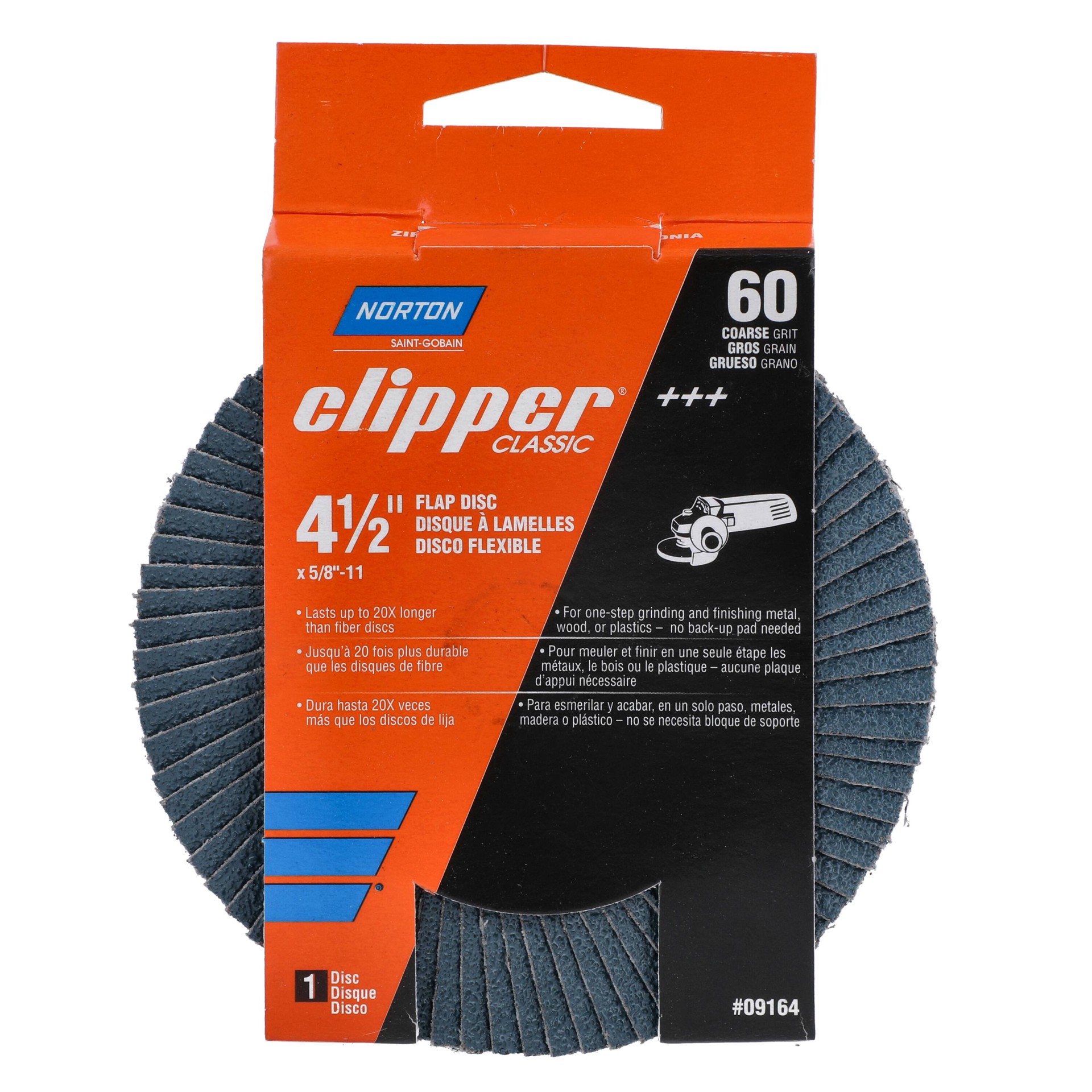 slide 2 of 4, Norton Abrasives Norton Clipper 4.5-in Aluminum oxide 60 -Grit Flap disc, 1 ct