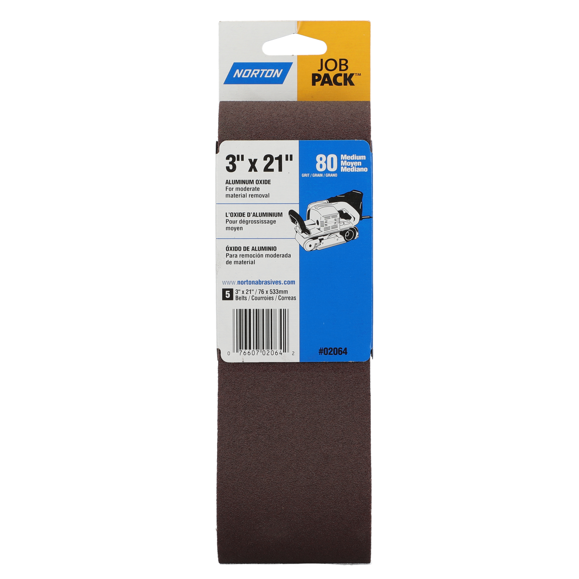 slide 2 of 2, Norton Abrasives Multi-Sand Aluminum oxide 80 -Grit Belt Sandpaper, 1 ct