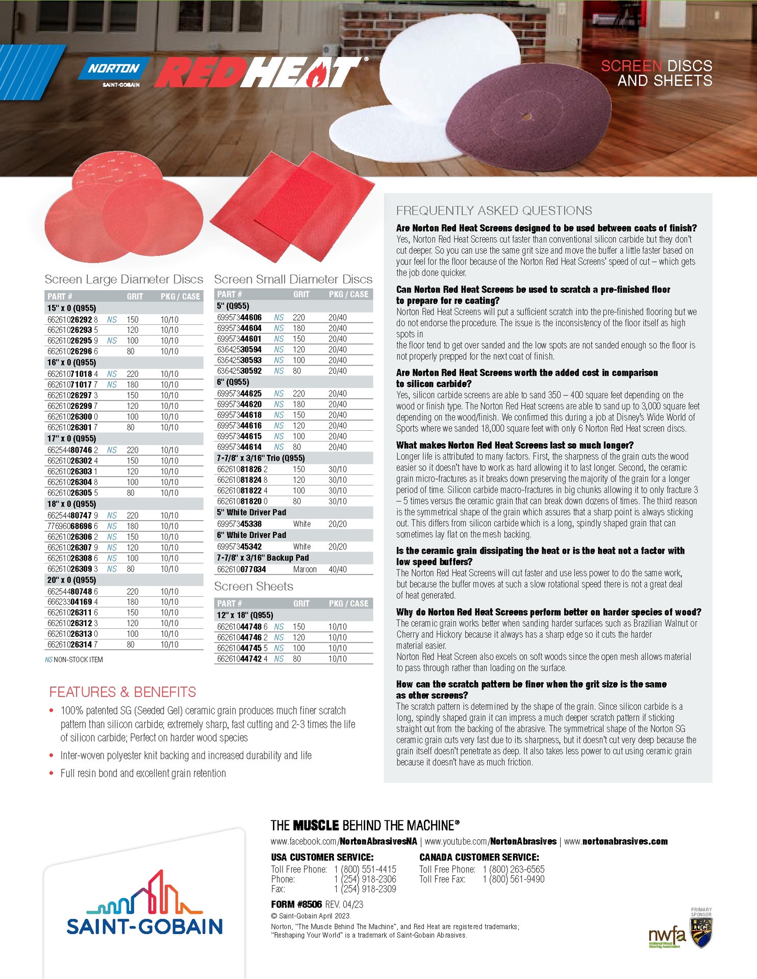 slide 5 of 6, Norton Abrasives Red Heat Coarse 100 -Grit Sheet Sandpaper 8-in W x 20-in L, 1 ct