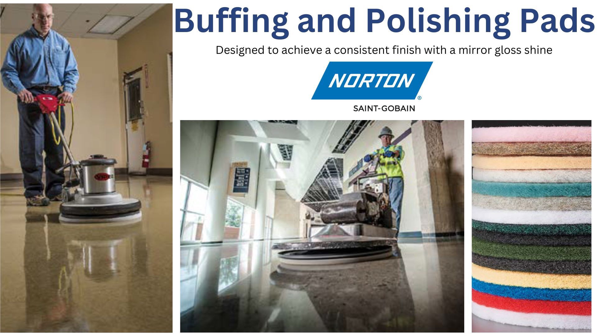 slide 2 of 2, Norton Abrasives 17-in Nylon and grit Floor Polisher Pad, 1 ct