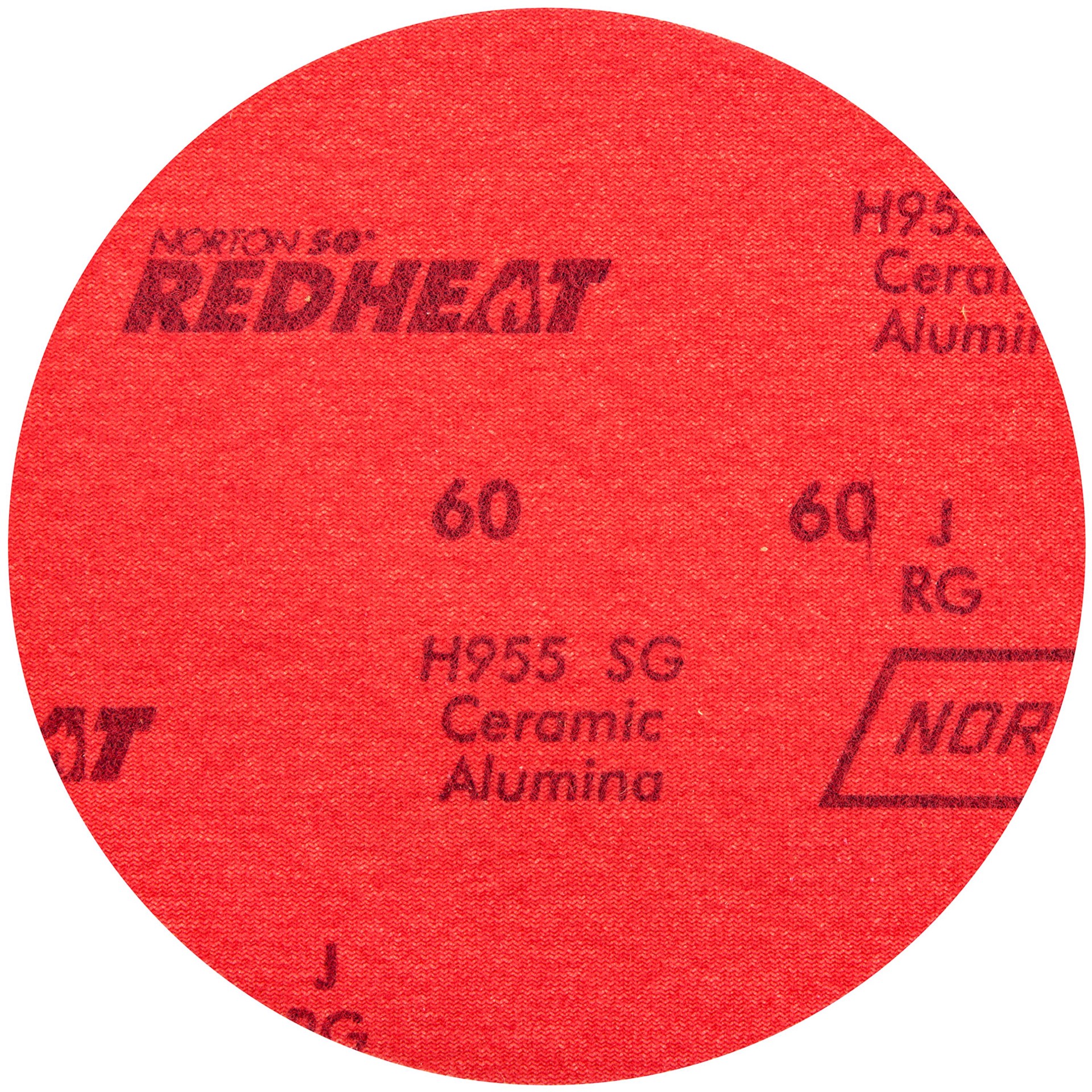 slide 4 of 4, Norton Abrasives Red Heat Medium 60 -Grit Disc Sandpaper 17-in W x 17-in L 40 -Pack, 1 ct
