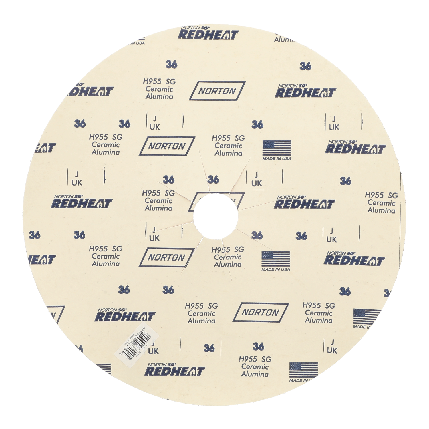 slide 4 of 4, Norton Abrasives Red Heat Extra coarse 36 -Grit Disc Sandpaper 17-in W x 17-in L, 1 ct