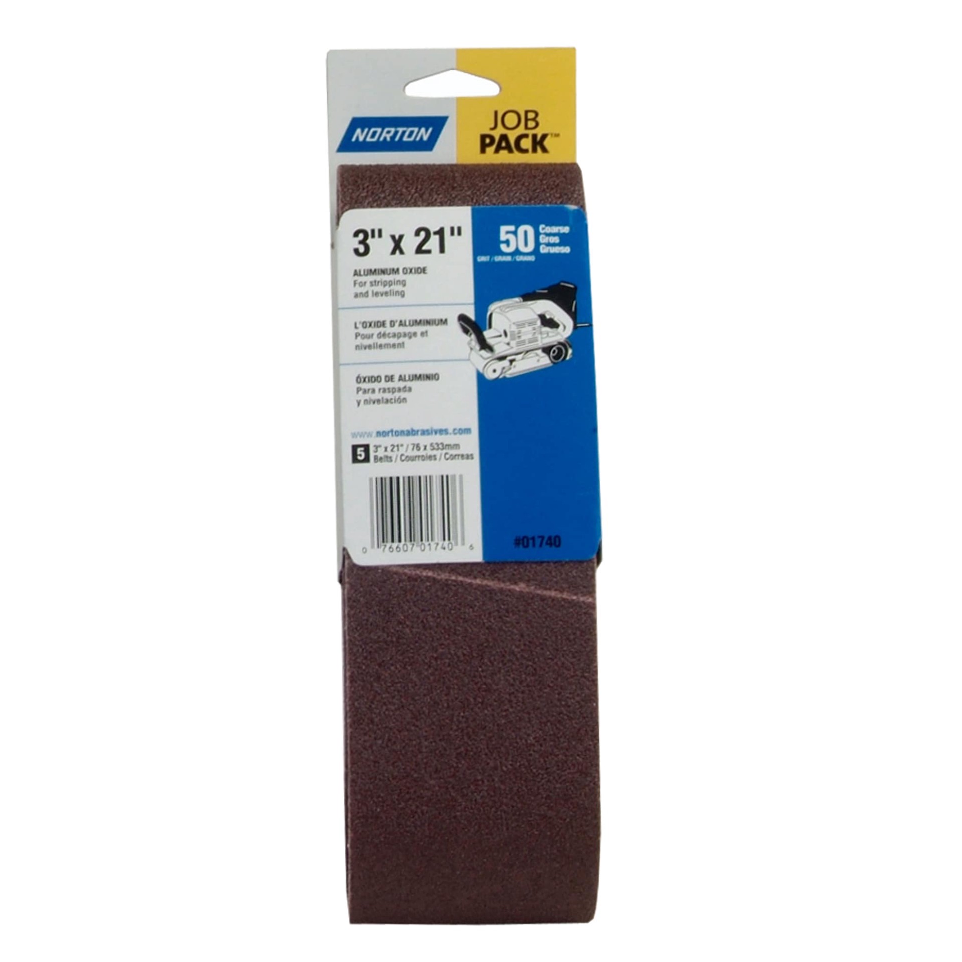 slide 2 of 2, Norton Abrasives Multi-Sand Aluminum oxide 50 -Grit Belt Sandpaper, 1 ct