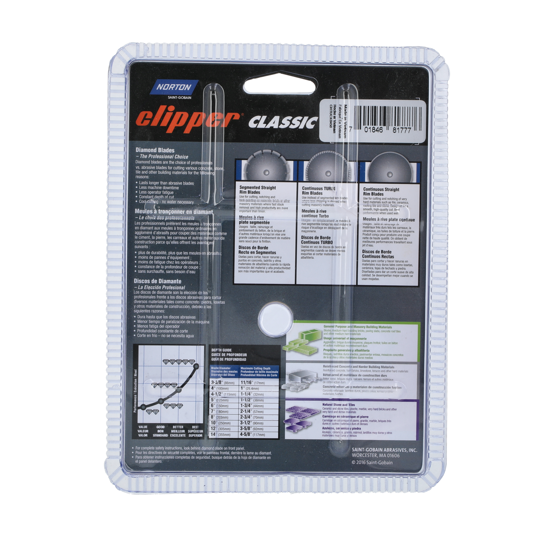 slide 2 of 2, Norton Abrasives 4 1/2" Diamond Saw Blade Norton Clipper 4-1/2-in Wet/Dry Segmented Rim Diamond Saw Blade, 1 ct