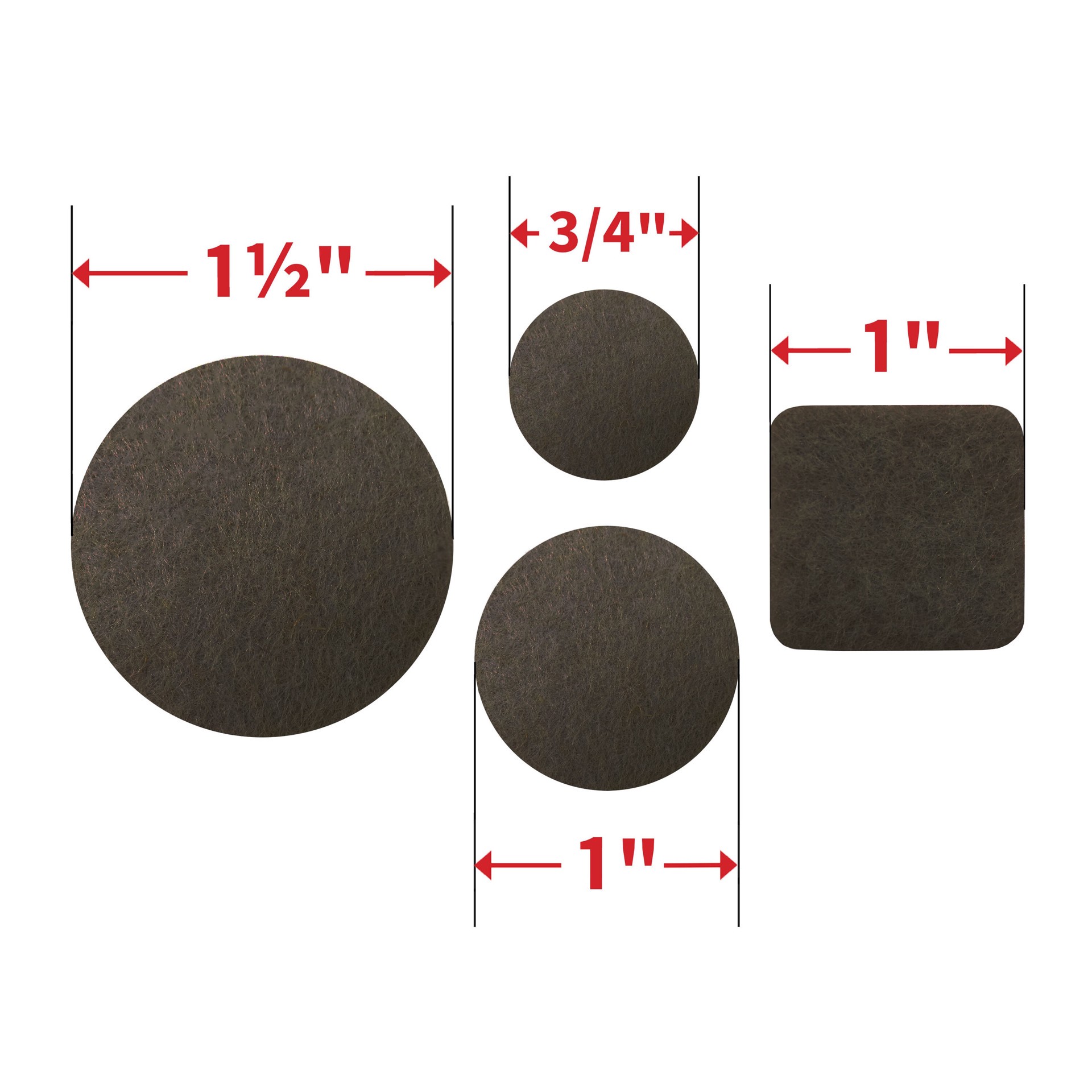 slide 3 of 6, Super Sliders 134 -Pack Assorted Brown Assorted Felt furniture pads, 1 ct