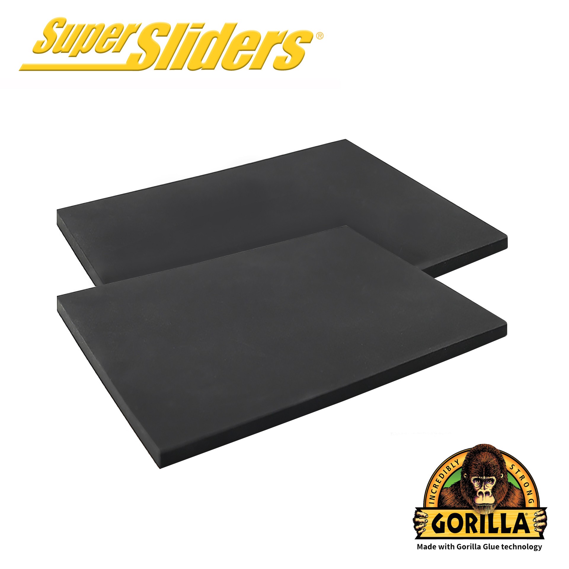 slide 1 of 6, Super Sliders Anti-Skid 2 -Pack Assorted Black Rubber Gripper pads, 1 ct
