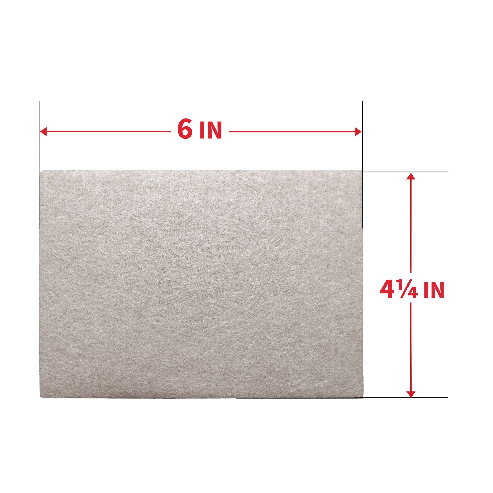 slide 3 of 6, Super Sliders 2 -Pack 4-1/2-in x 6-in Beige Rectangular Felt furniture pads, 1 ct