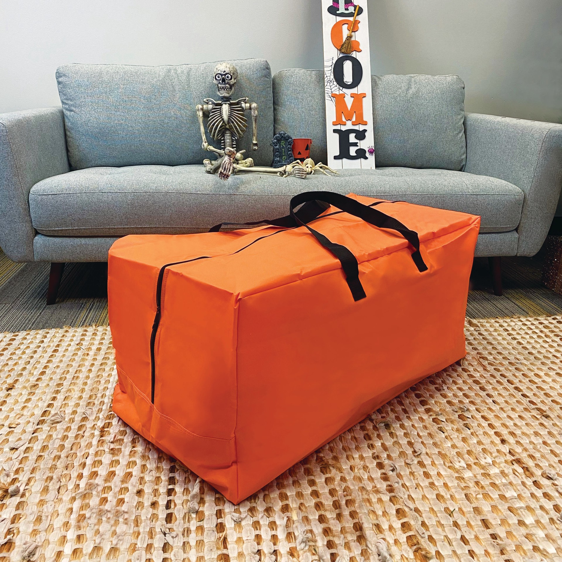 slide 2 of 6, Haunted Living Large Heavy Duty Orange Storage Bags ( 18-in H x 18-in W ), 1 ct