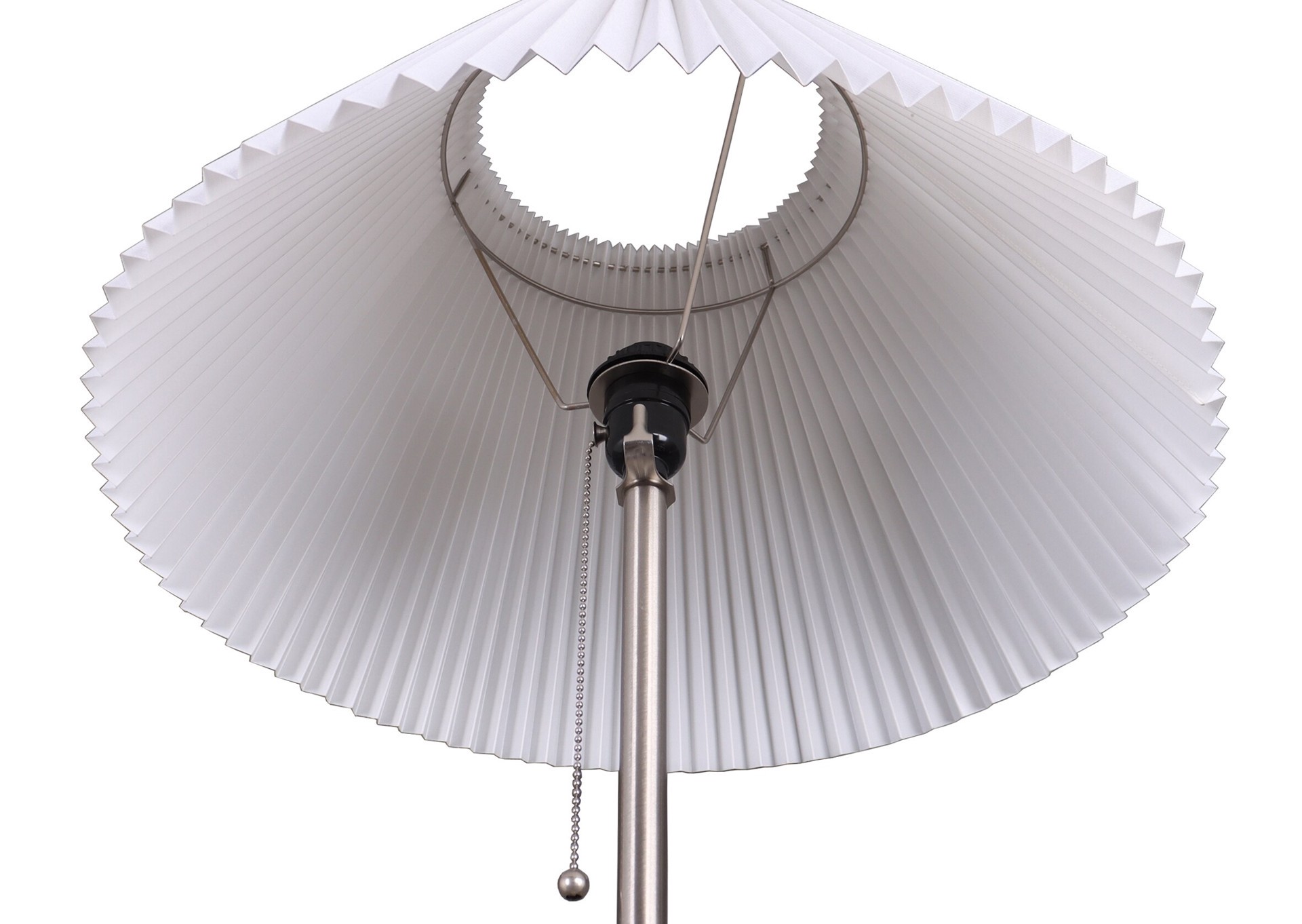 slide 2 of 6, allen + roth 58-in Brushed Steel Standard Floor Lamp with Fabric Shade, 1 ct