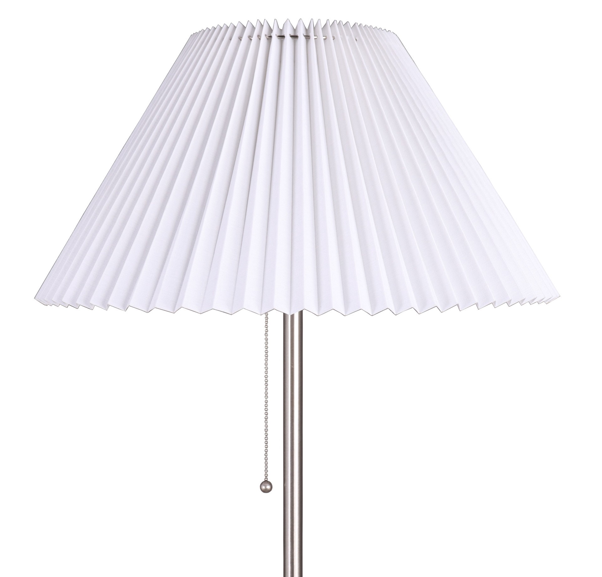 slide 3 of 6, allen + roth 58-in Brushed Steel Standard Floor Lamp with Fabric Shade, 1 ct