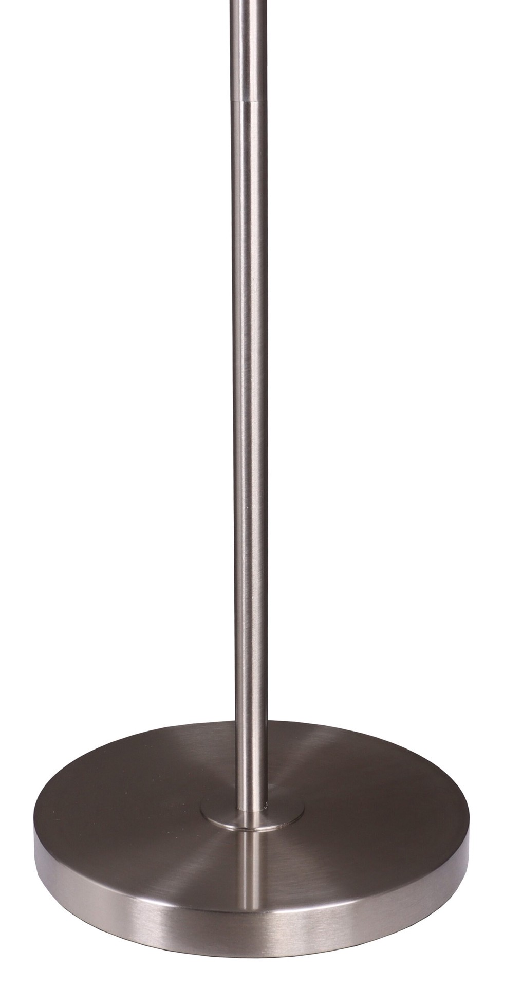 slide 4 of 6, allen + roth 58-in Brushed Steel Standard Floor Lamp with Fabric Shade, 1 ct