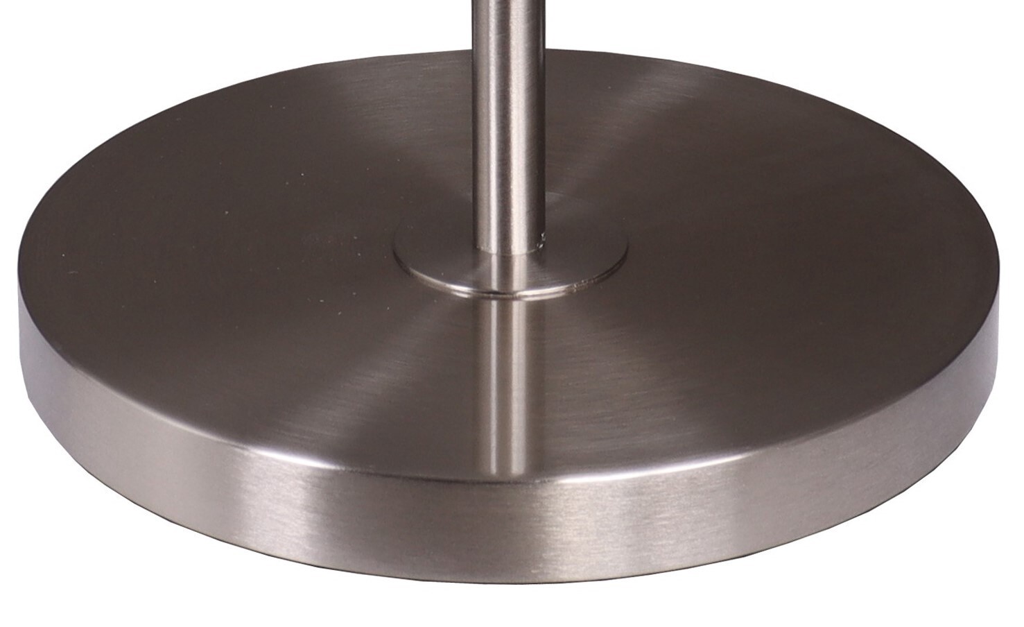 slide 6 of 6, allen + roth 58-in Brushed Steel Standard Floor Lamp with Fabric Shade, 1 ct