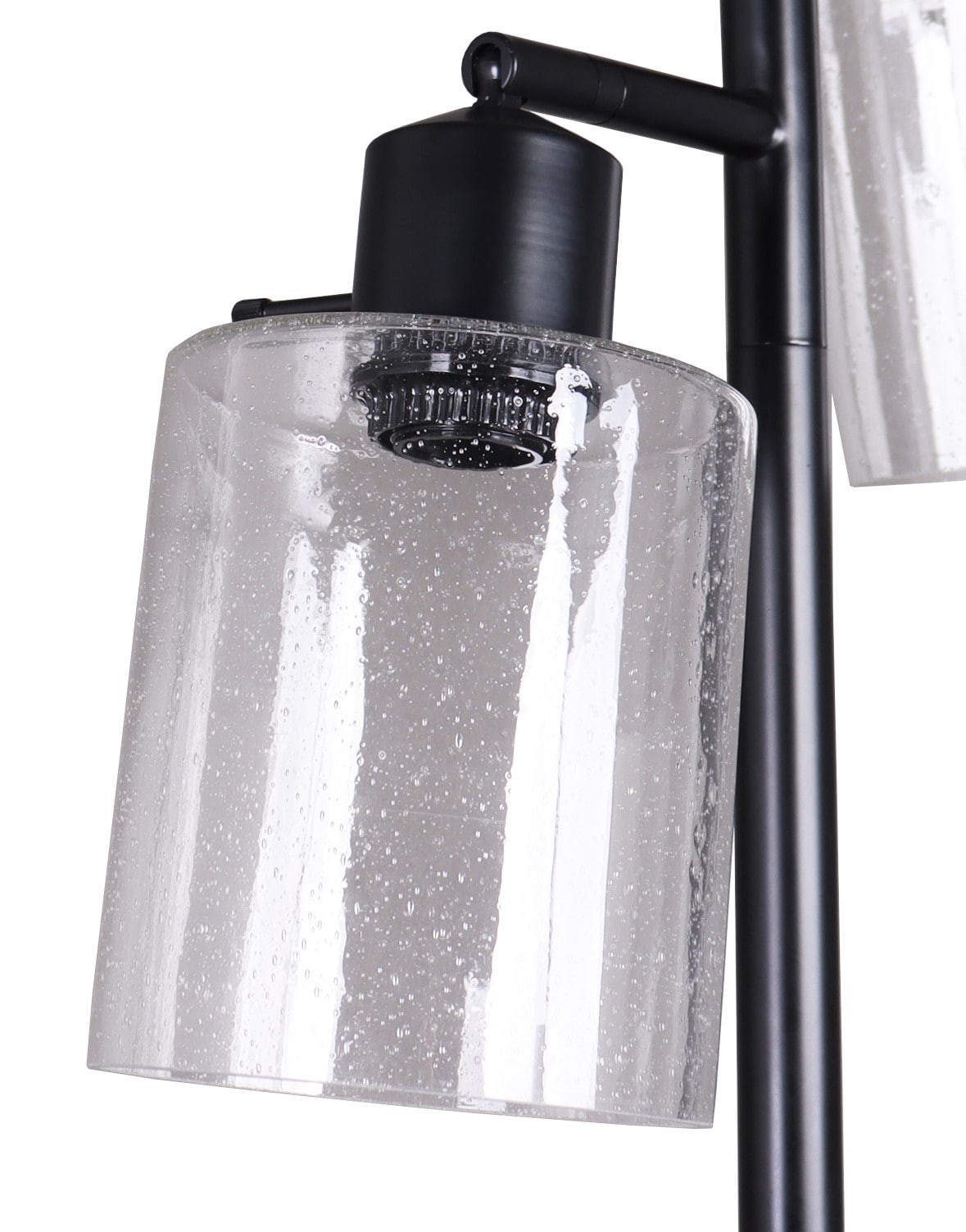 slide 5 of 6, allen + roth 67-in Black Multi-head Floor Lamp with Glass Shade, 1 ct