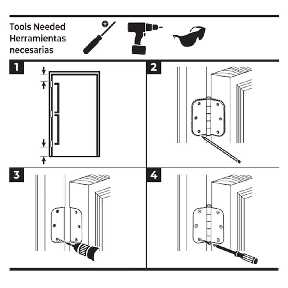 slide 6 of 6, RELIABILT 3-1/2-in H x 5/8-in Radius Matte Black Mortise Interior Door Hinge 30 -Pack, 1 ct