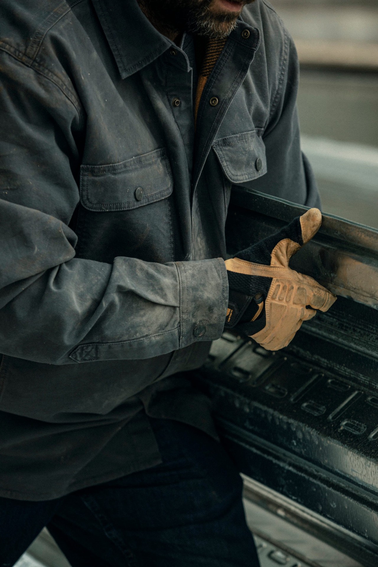 slide 3 of 5, Carhartt Men's Green Heavy weight Canvas Long sleeve Button-down shirt ( Large ), 1 ct