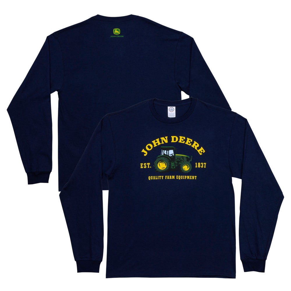 slide 2 of 4, John Deere Men's Blue Medium weight Jersey Long sleeve T-shirt ( XL ), 1 ct