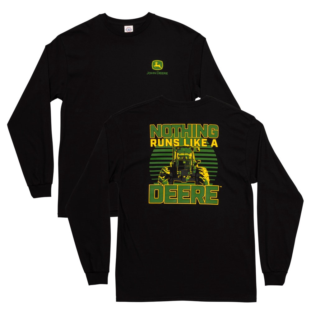 slide 2 of 4, John Deere Men's Black Medium weight Jersey Long sleeve T-shirt ( XL ), 1 ct
