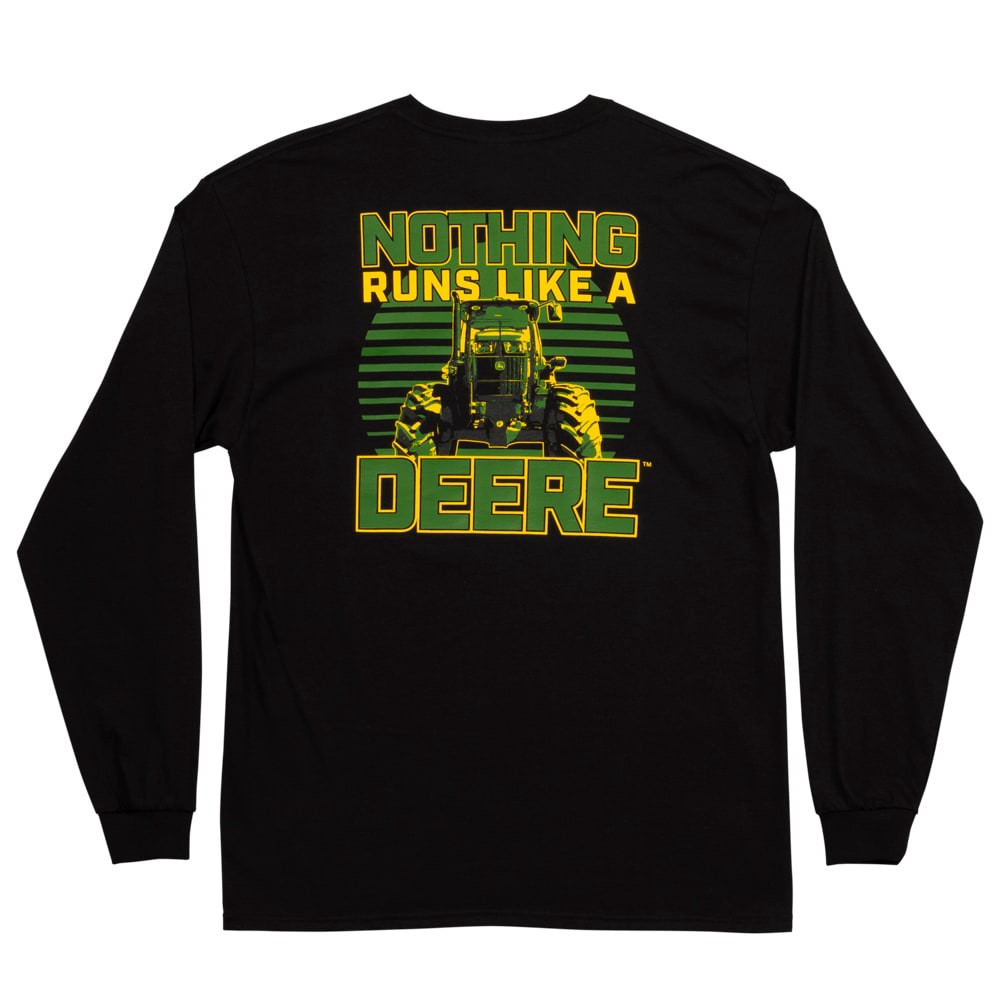 slide 3 of 4, John Deere Men's Black Medium weight Jersey Long sleeve T-shirt ( XL ), 1 ct
