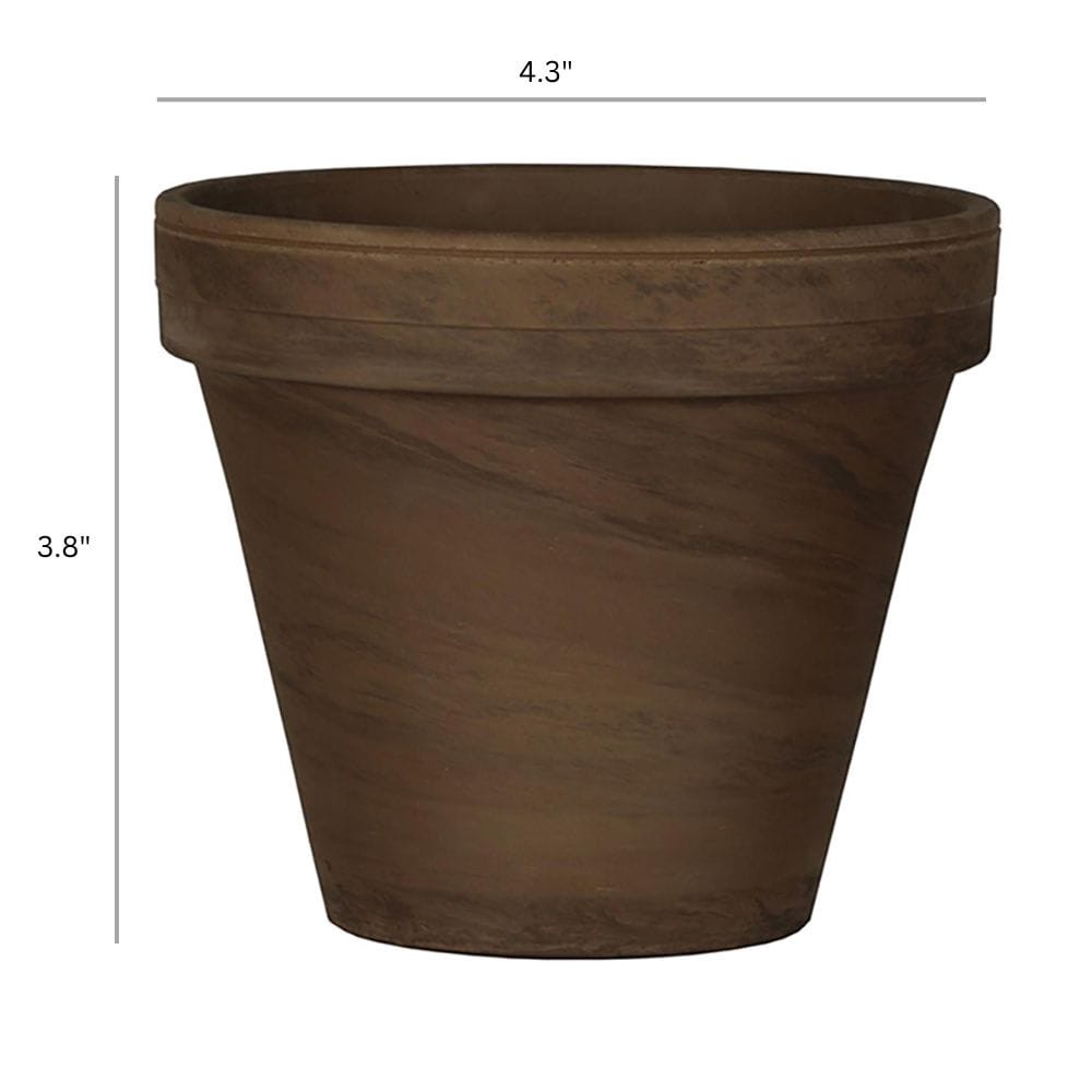slide 6 of 6, Round 3.83-in W x 3.83 L Brown Terracotta Indoor/Outdoor Planter, 1 ct