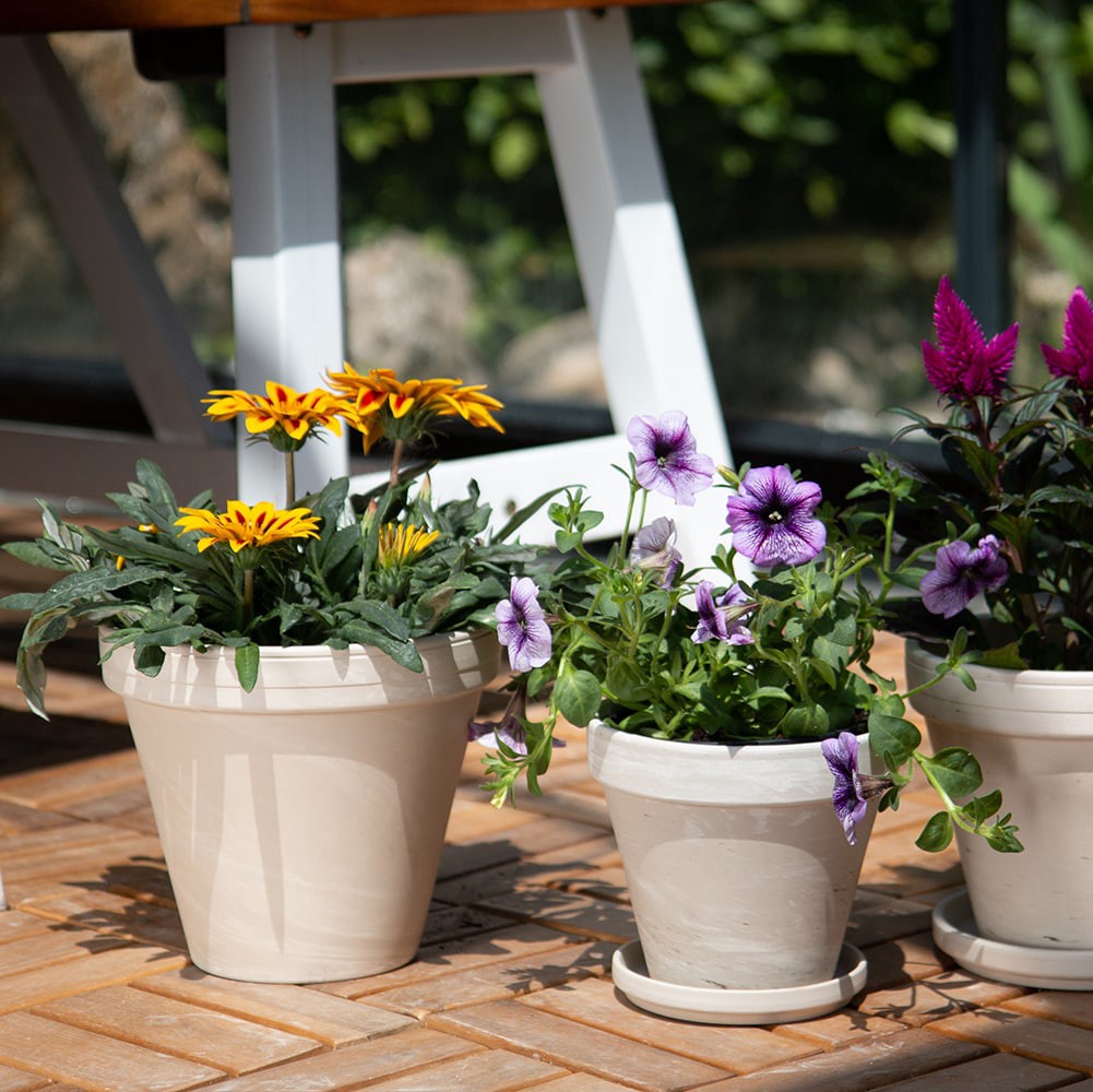 slide 3 of 6, 7.05-in W x 7.05 L White Terracotta Indoor/Outdoor Planter, 1 ct