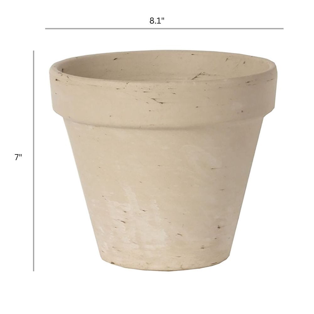 slide 6 of 6, 7.05-in W x 7.05 L White Terracotta Indoor/Outdoor Planter, 1 ct