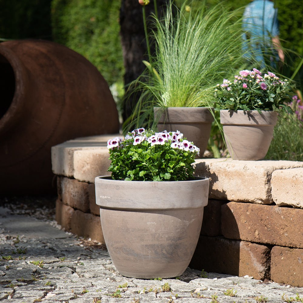 slide 2 of 6, Round 8.75-in W x 10.25-in L Brown Terracotta Indoor/Outdoor Planter, 1 ct