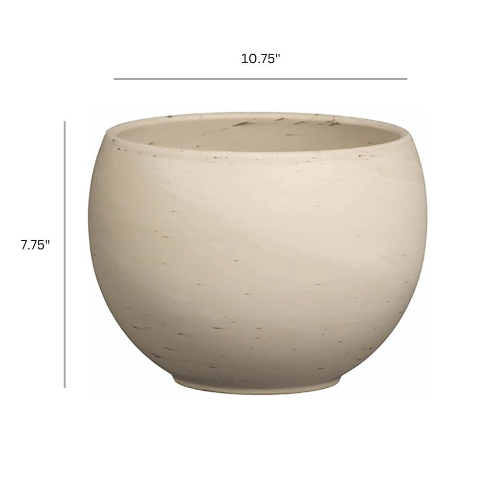 slide 4 of 4, Round 7.75-in W x 10.75-in L White Terracotta Indoor/Outdoor Planter, 1 ct
