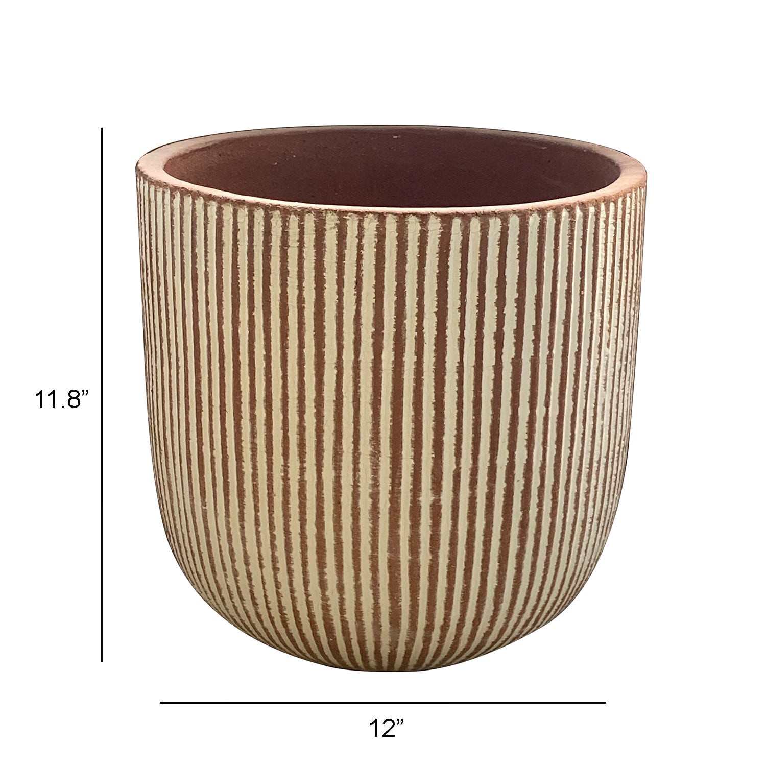 slide 2 of 5, allen + roth Round 11.81-in W x 12.0-in L Multiple colors/finishes Terracotta Indoor/Outdoor Planter, 1 ct