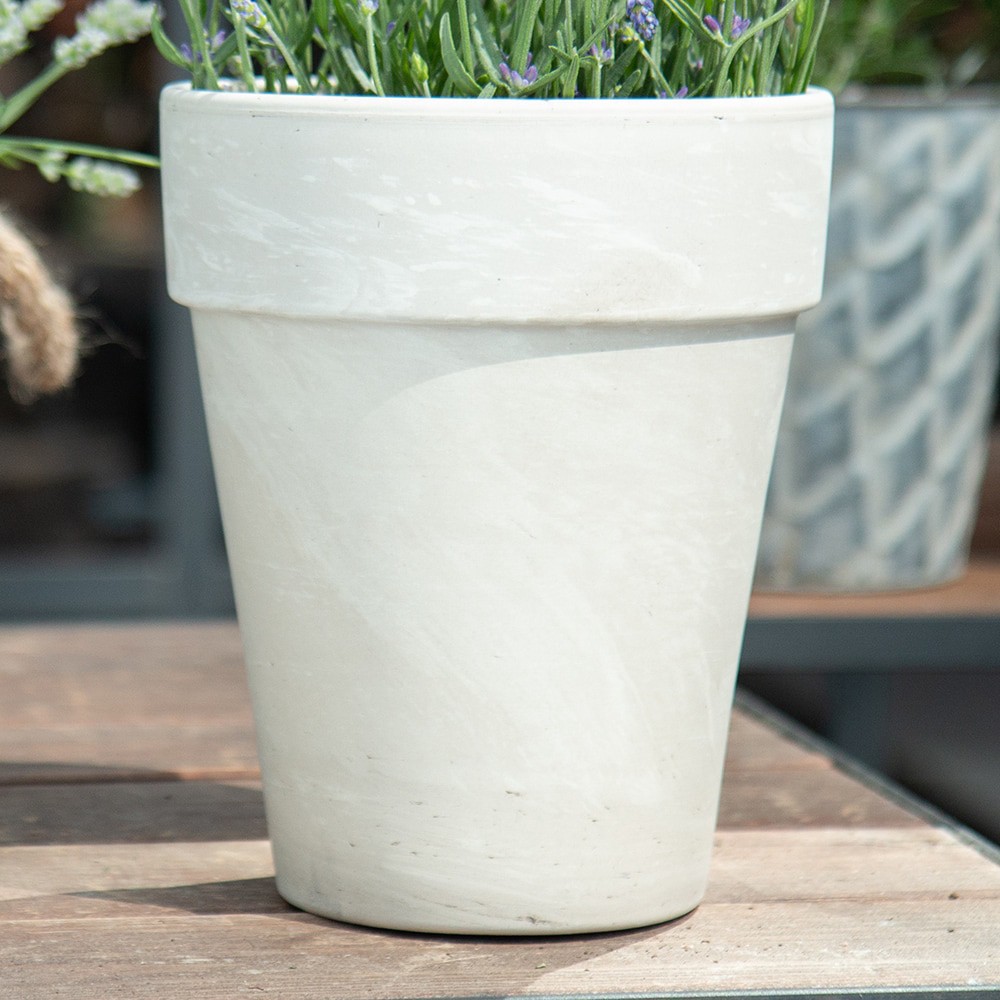 slide 2 of 6, 12.6-in W x 15.0433-in H x 12.5472-in D White Terracotta Indoor/Outdoor Planter, 1 ct