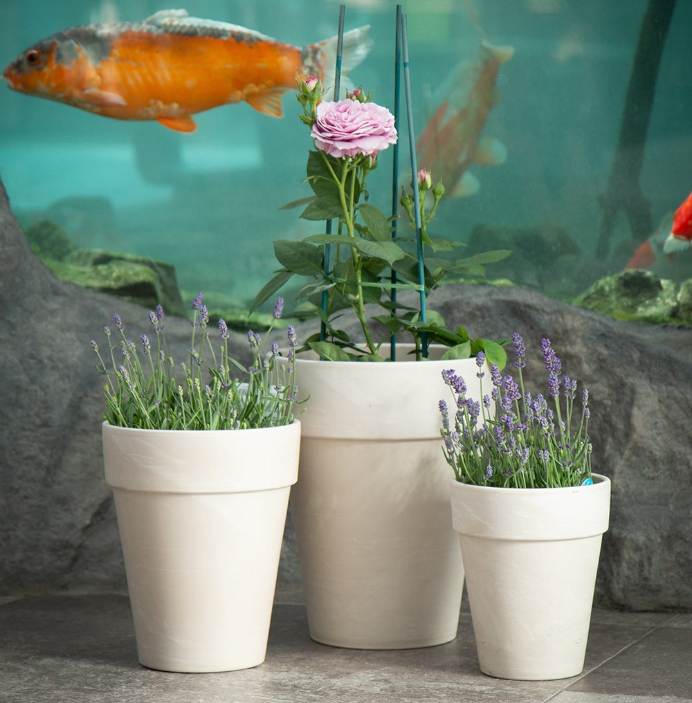 slide 5 of 6, 12.6-in W x 15.0433-in H x 12.5472-in D White Terracotta Indoor/Outdoor Planter, 1 ct