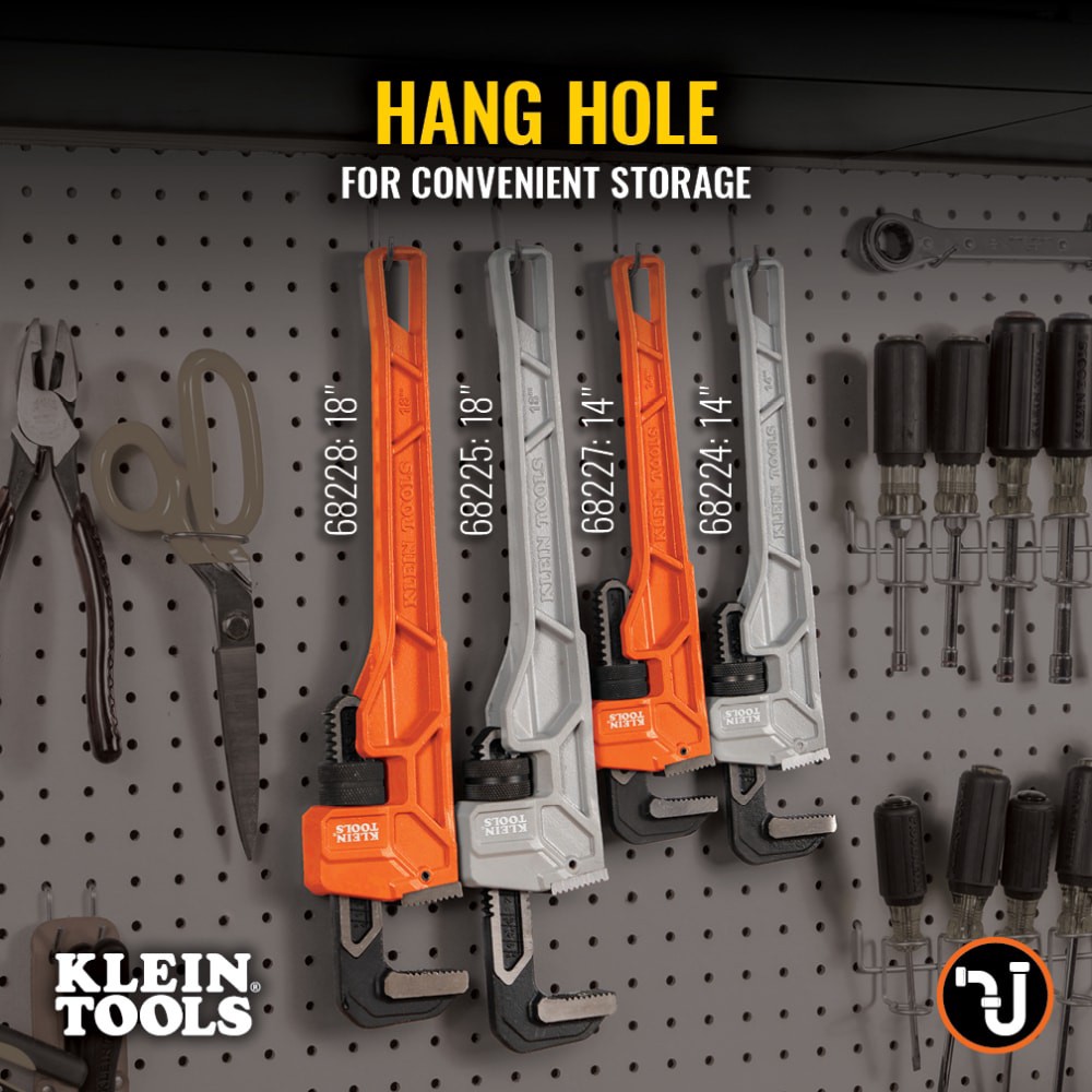 slide 5 of 6, Klein Tools Adjustable Cast Iron Pipe Wrench, 14-Inch, 1 ct