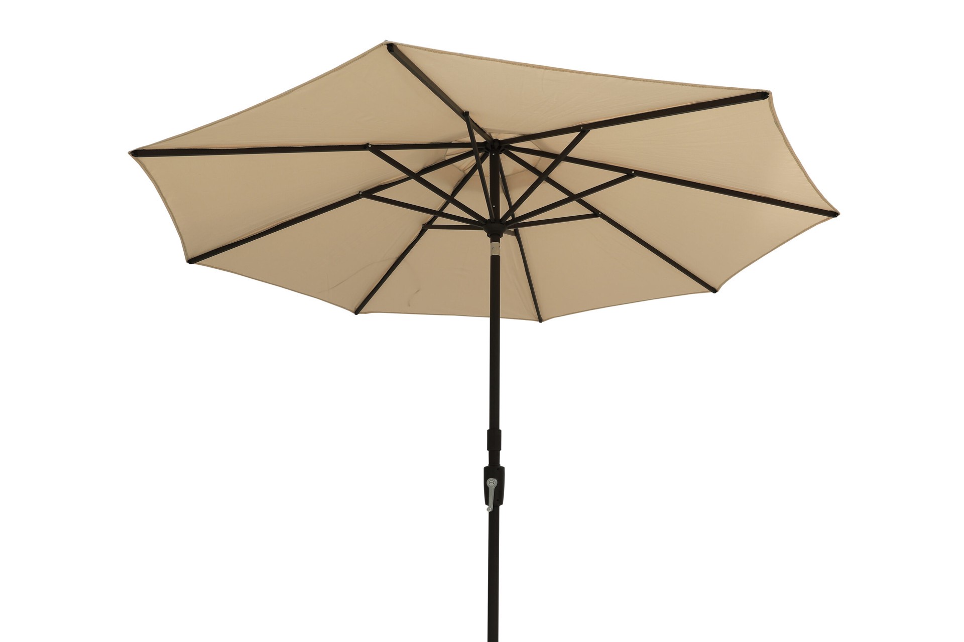 slide 1 of 5, allen + roth 9-ft Aluminum Tan Slide-tilt Market Patio Umbrella, 1 ct