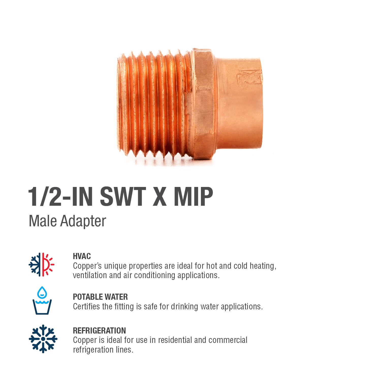 slide 4 of 6, Streamline 1/2-in 25-pack Male Adapter, 1 ct