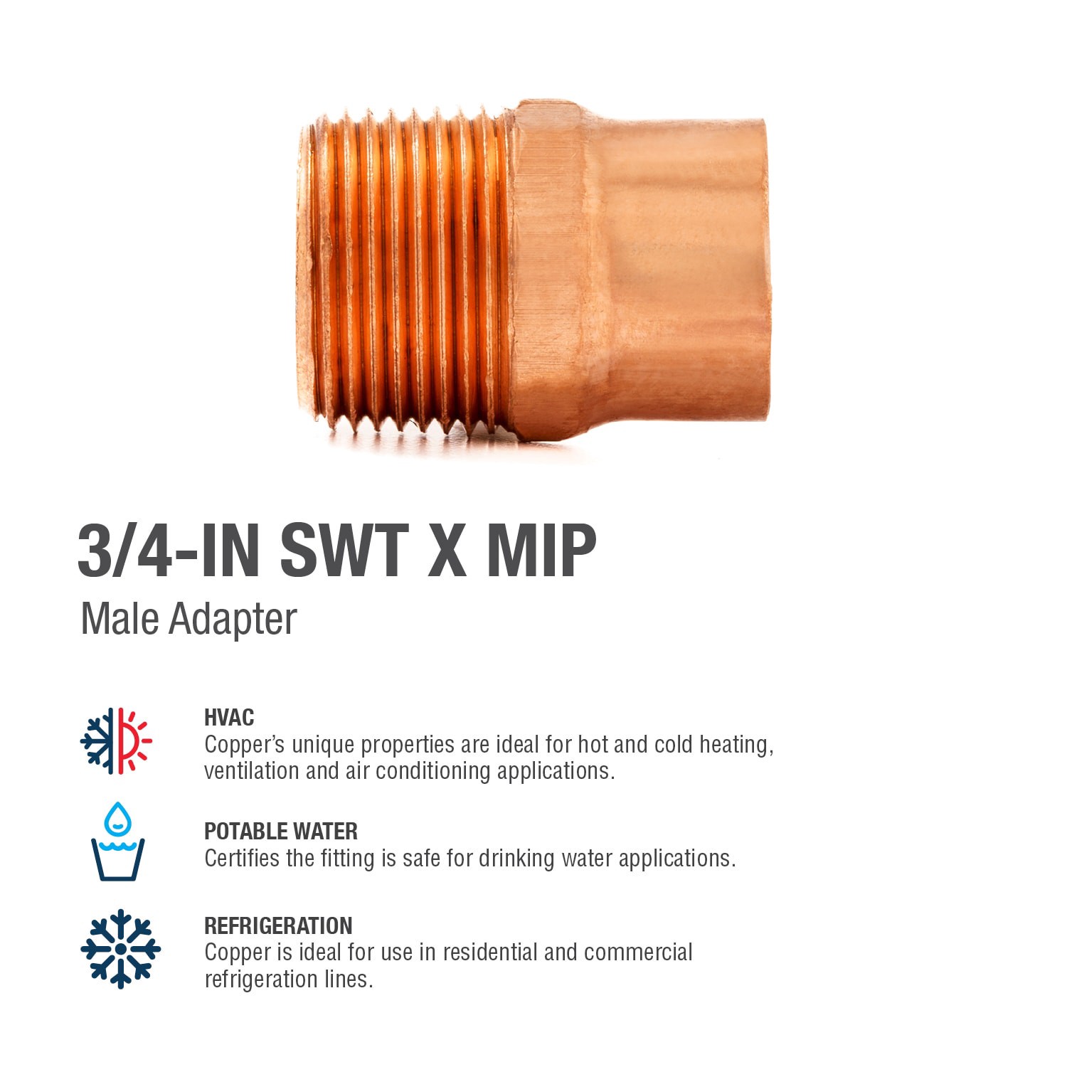 slide 4 of 6, Streamline 3/4-in 10-pack Male Adapter, 1 ct